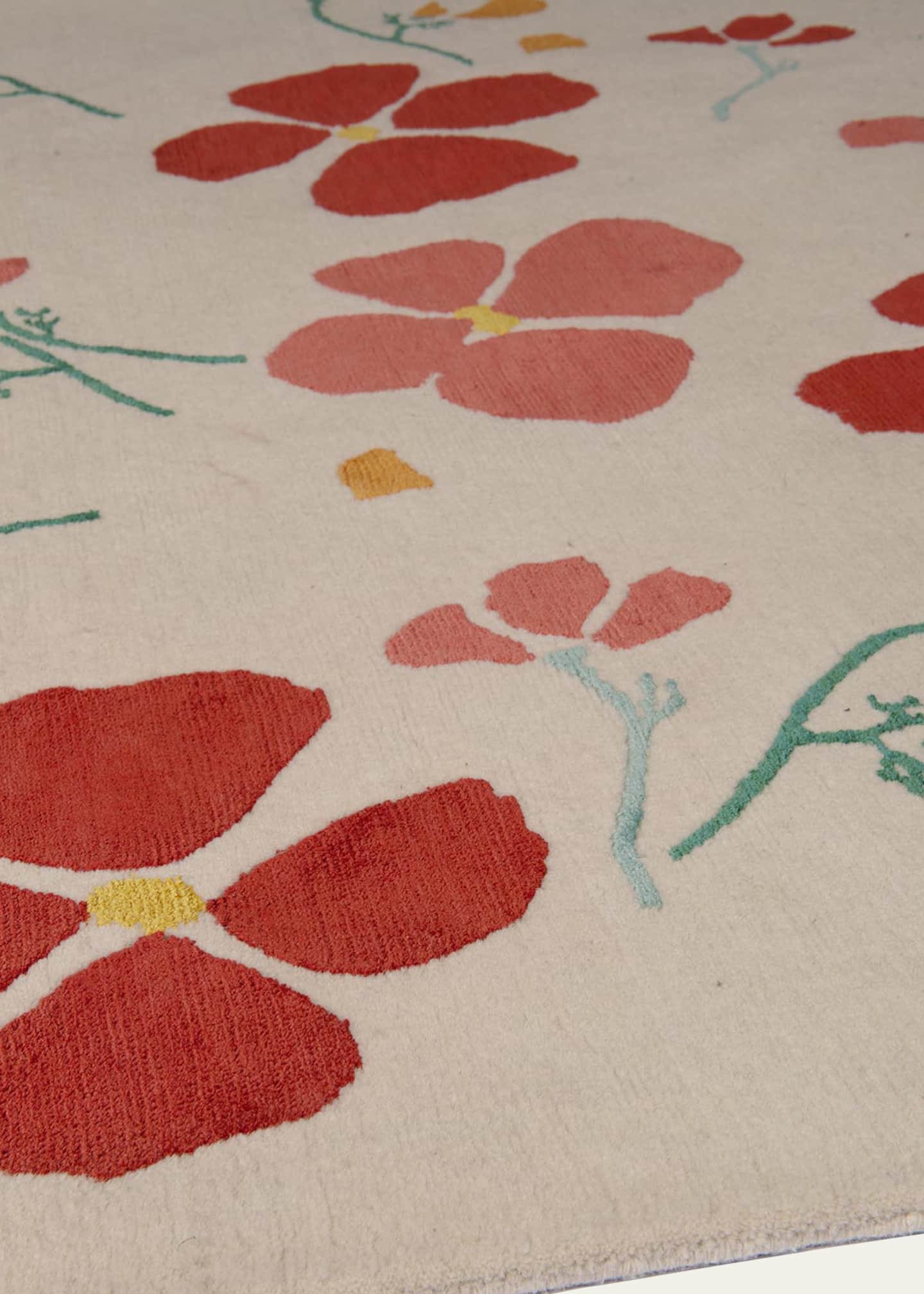 The Rug Company x Rodarte California Poppy Hand-Knotted Rug, 6' x 9' Image 3 of 3
