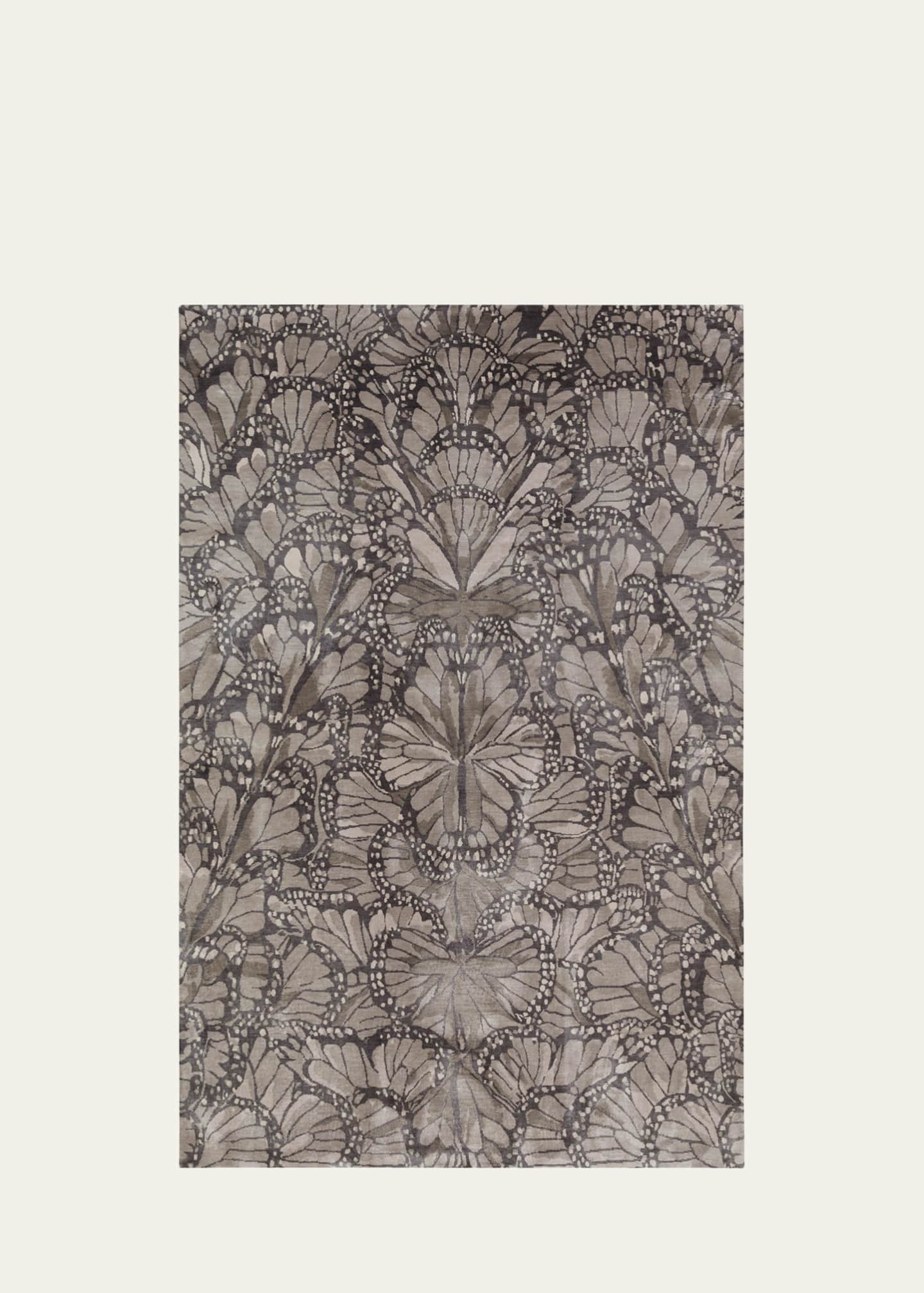 The Rug Company x McQueen Monarch Smoke Hand-Knotted Rug, 6' x 9'