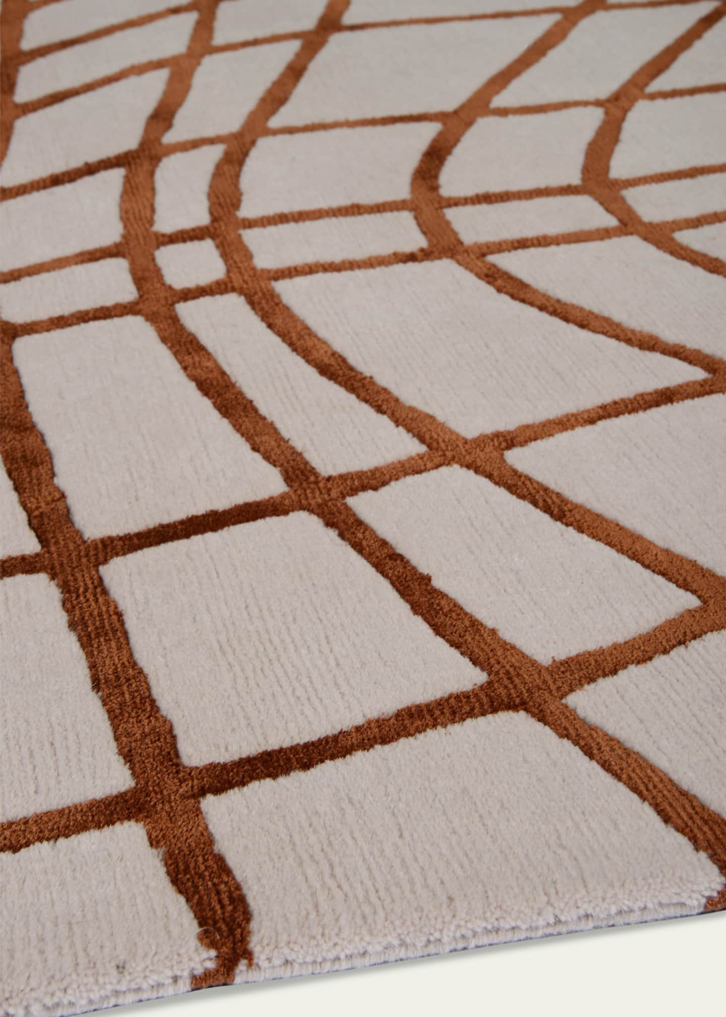 The Rug Company x Kelly Wearstler Wavelength Rust Hand-Knotted Rug, 9' x 12' Image 3 of 3
