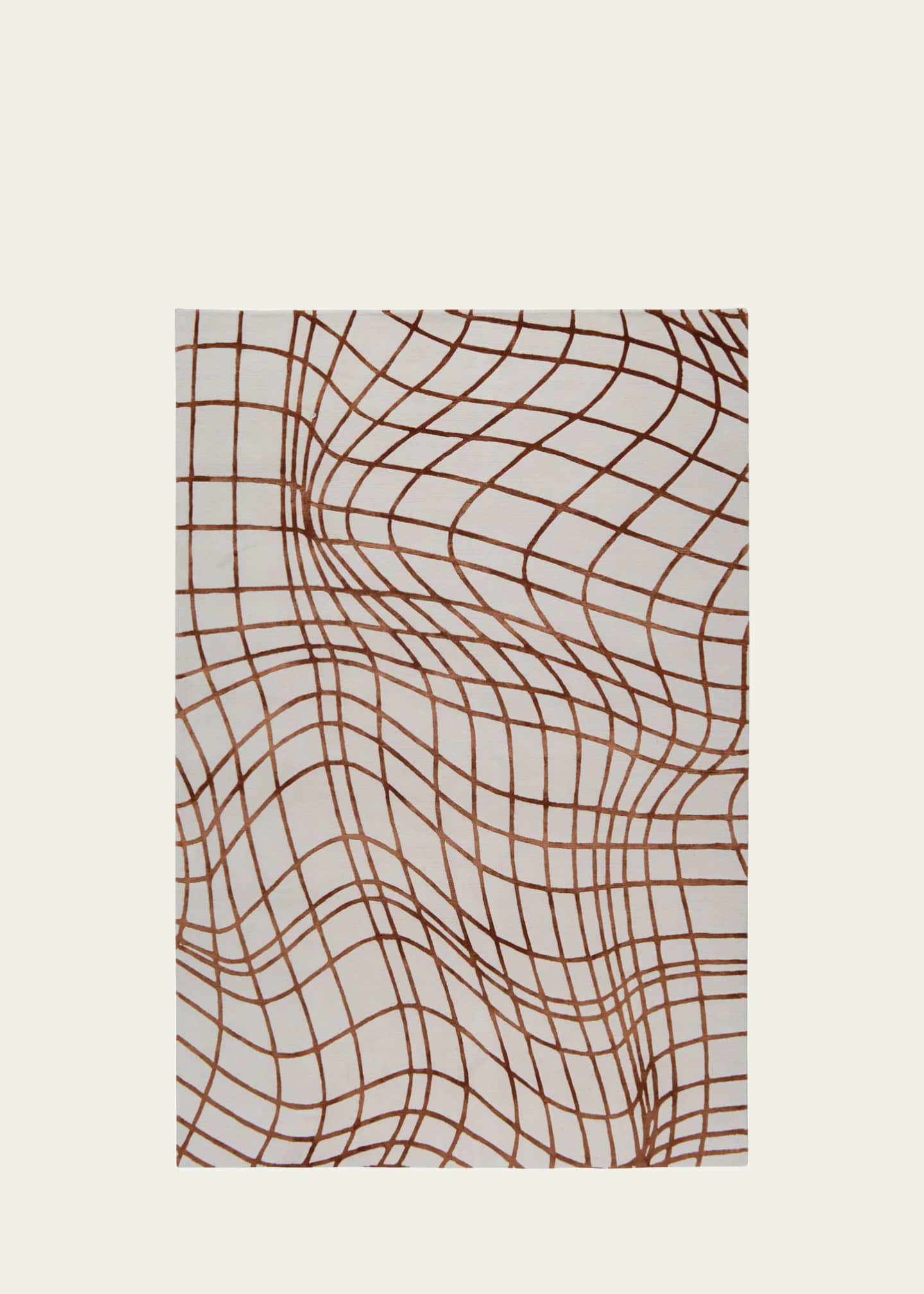 The Rug Company x Kelly Wearstler Wavelength Rust Hand-Knotted Rug, 9' x 12' Image 1 of 3