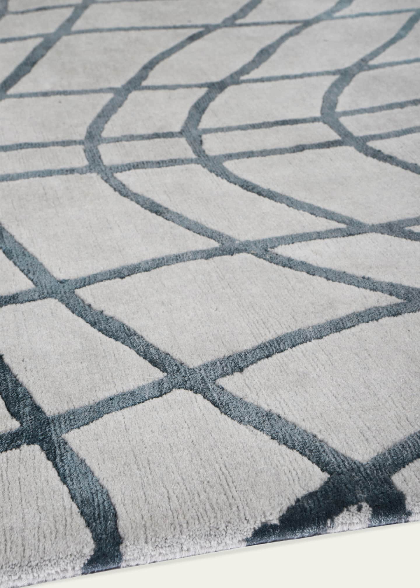 The Rug Company x Kelly Wearstler Wavelength Marine Hand-Knotted Rug, 6' x 9' Image 3 of 3