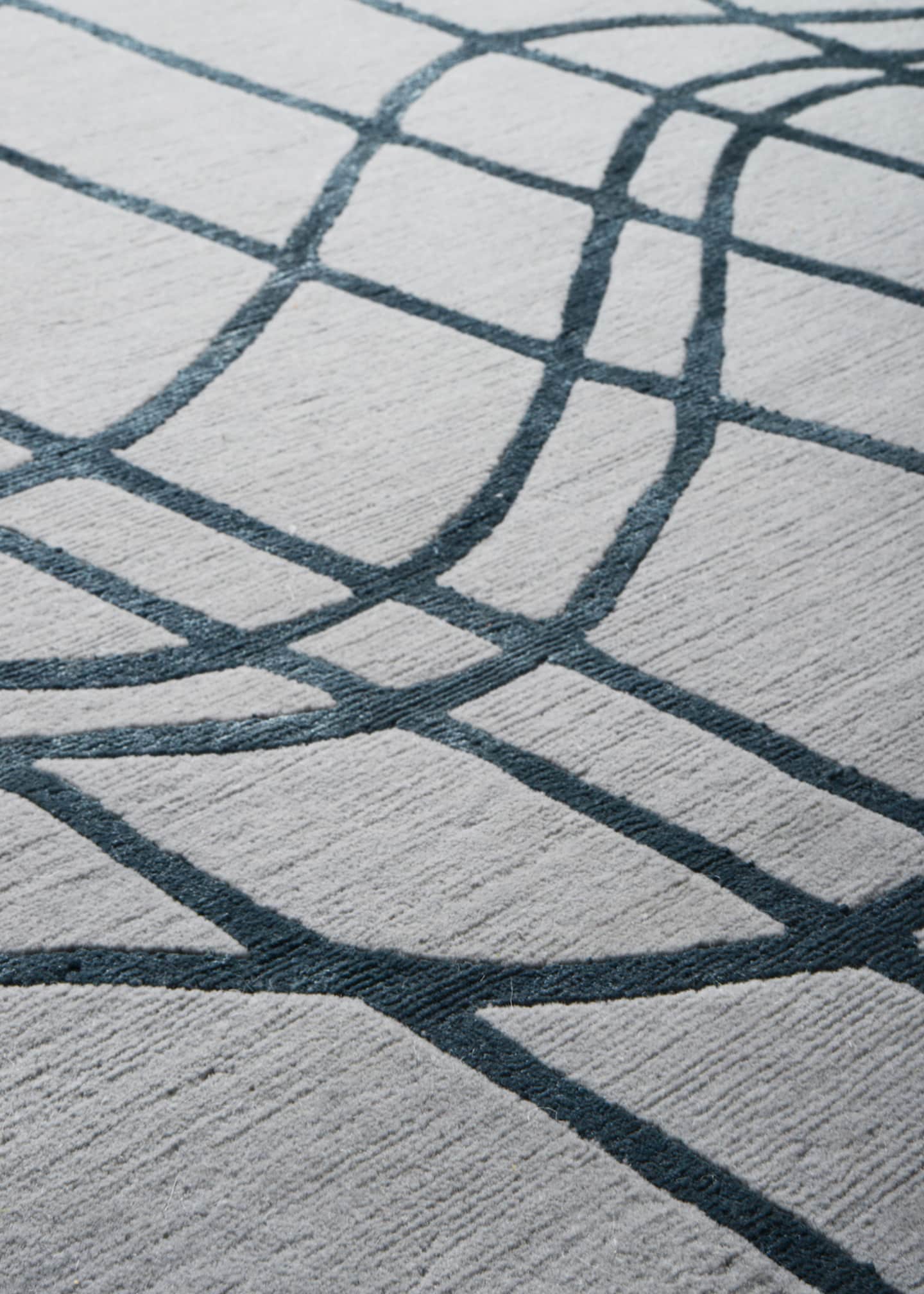 The Rug Company x Kelly Wearstler Wavelength Marine Hand-Knotted Rug, 9' x 12' Image 2 of 3