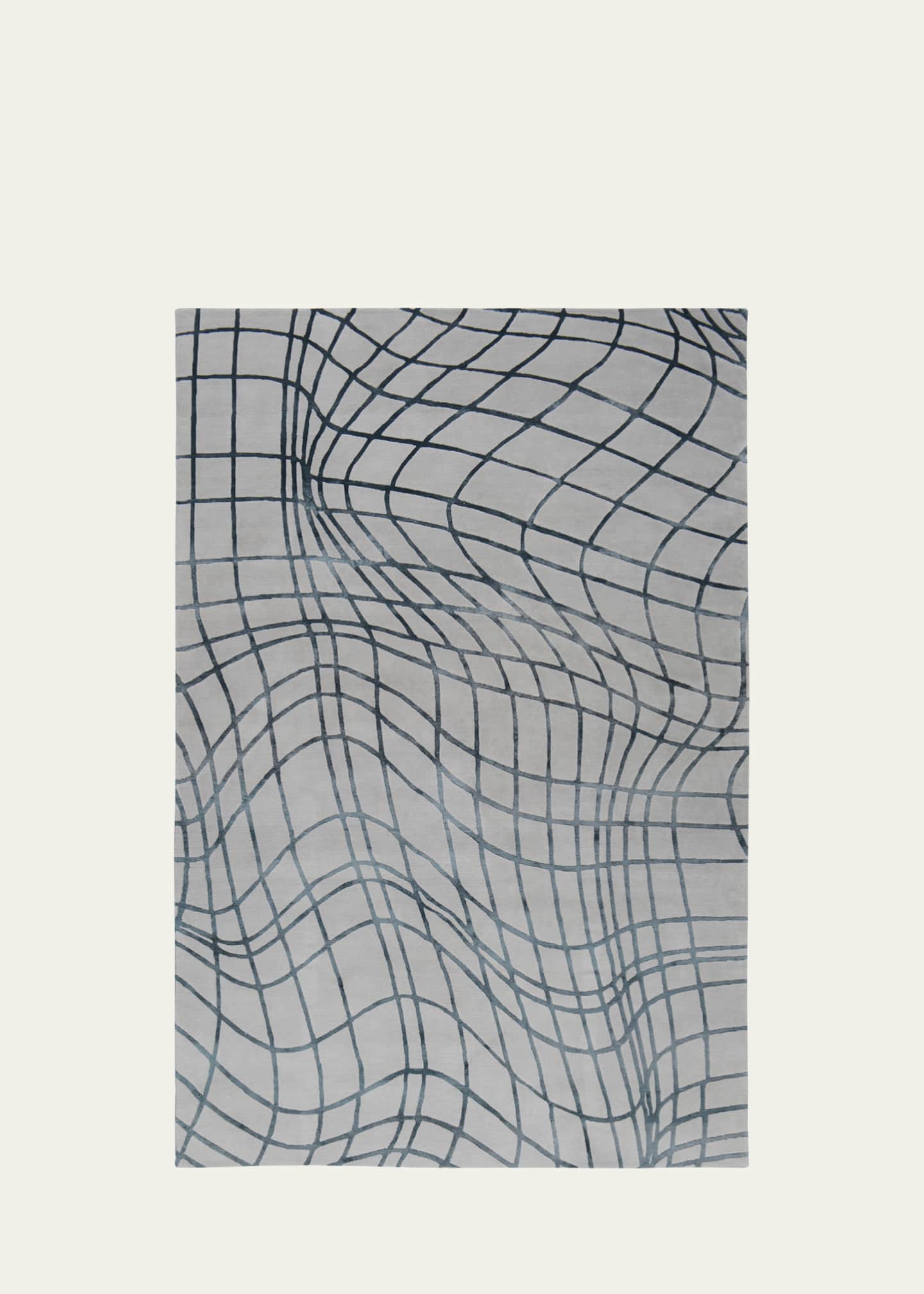 The Rug Company x Kelly Wearstler Wavelength Marine Hand-Knotted Rug, 9' x 12' Image 1 of 3