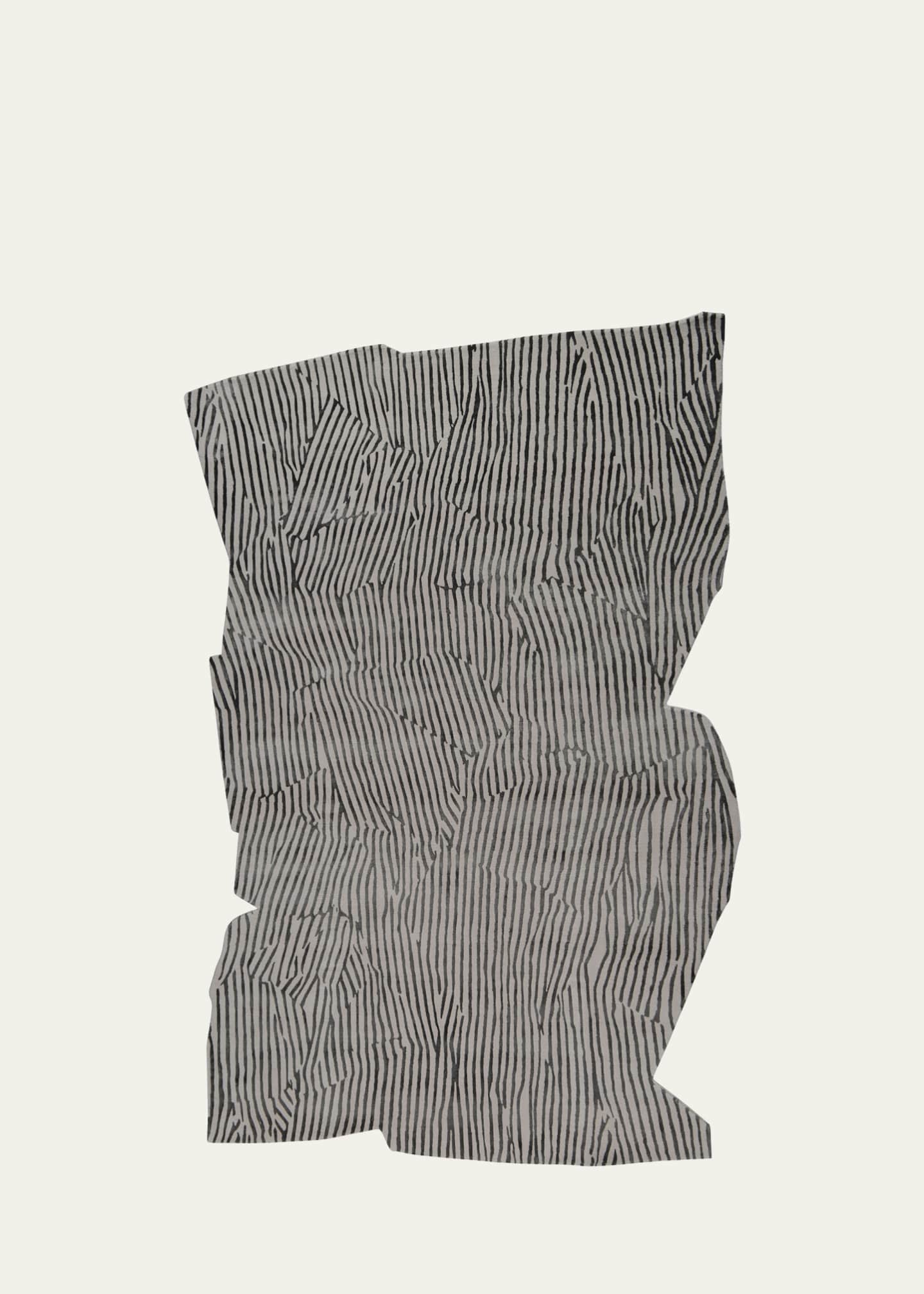The Rug Company x Kelly Wearstler Avant Graphite Shaped Hand-Knotted Rug, 6' x 9'