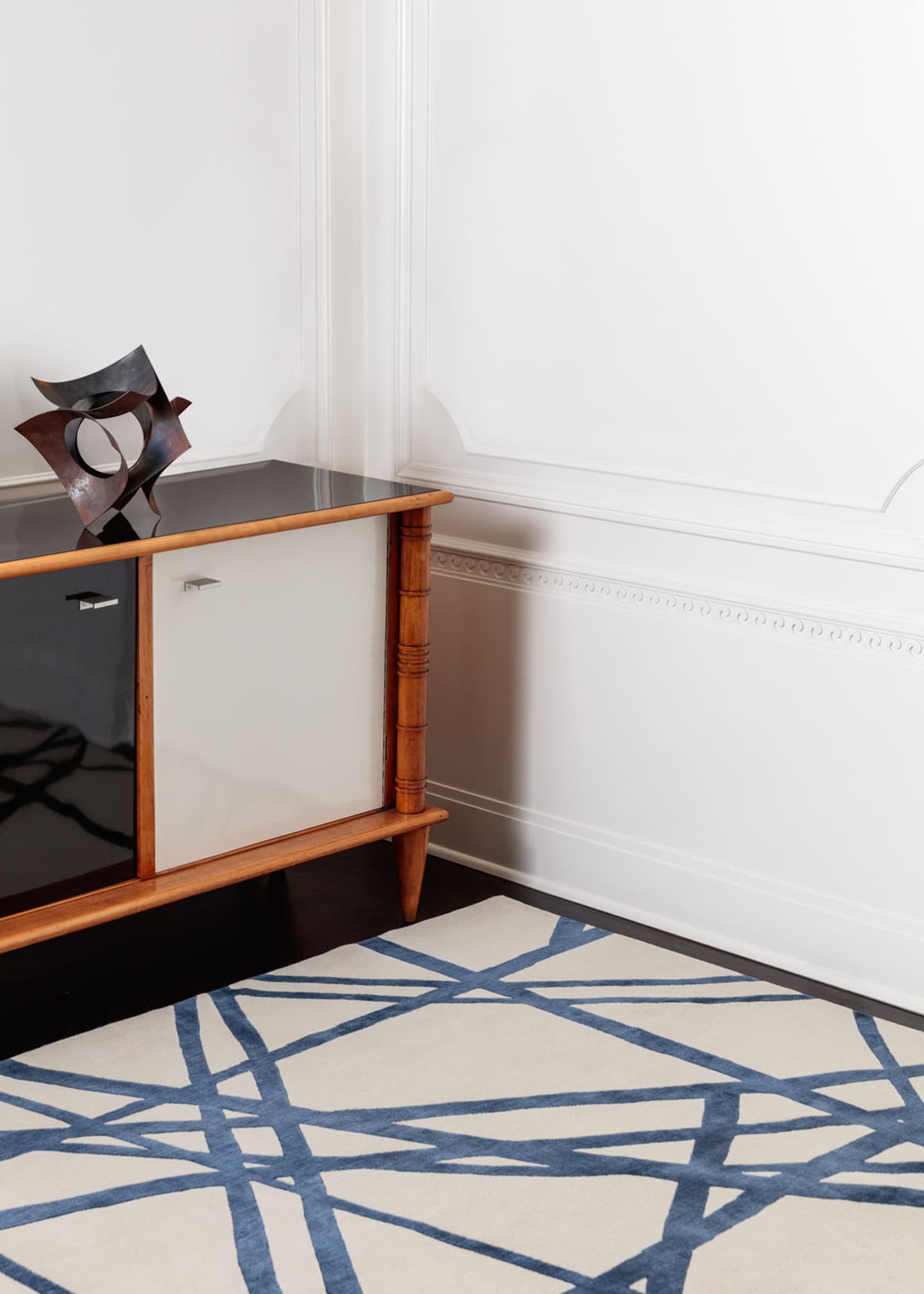 The Rug Company x Kelly Wearstler Channels Indigo Hand-Knotted Rug, 9' x 12' Image 2 of 4
