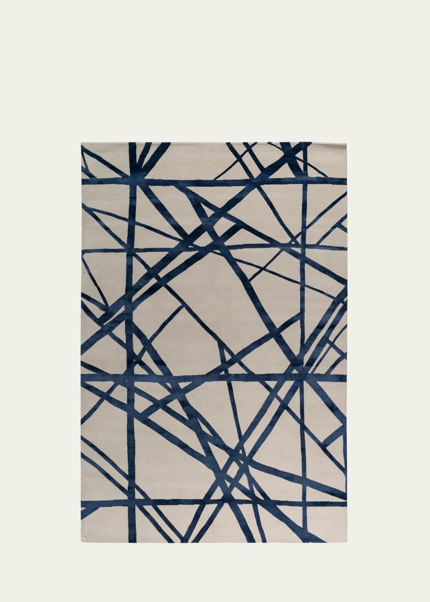 The Rug Company x Kelly Wearstler Channels Indigo Hand-Knotted Rug, 9' x 12' Image 1 of 4