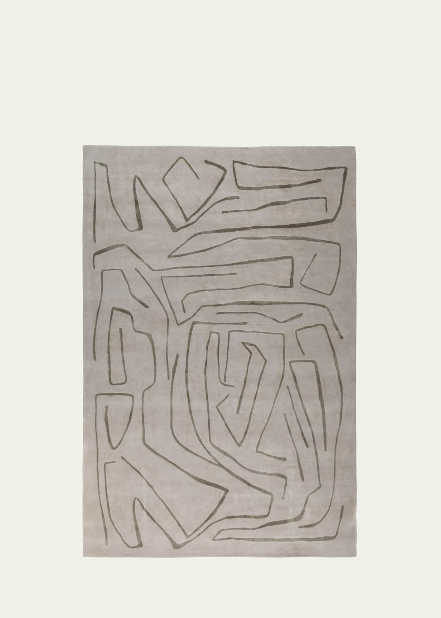 The Rug Company x Kelly Wearstler Tableau Pewter Hand-Knotted Rug, 6' x 9' Image 1 of 4