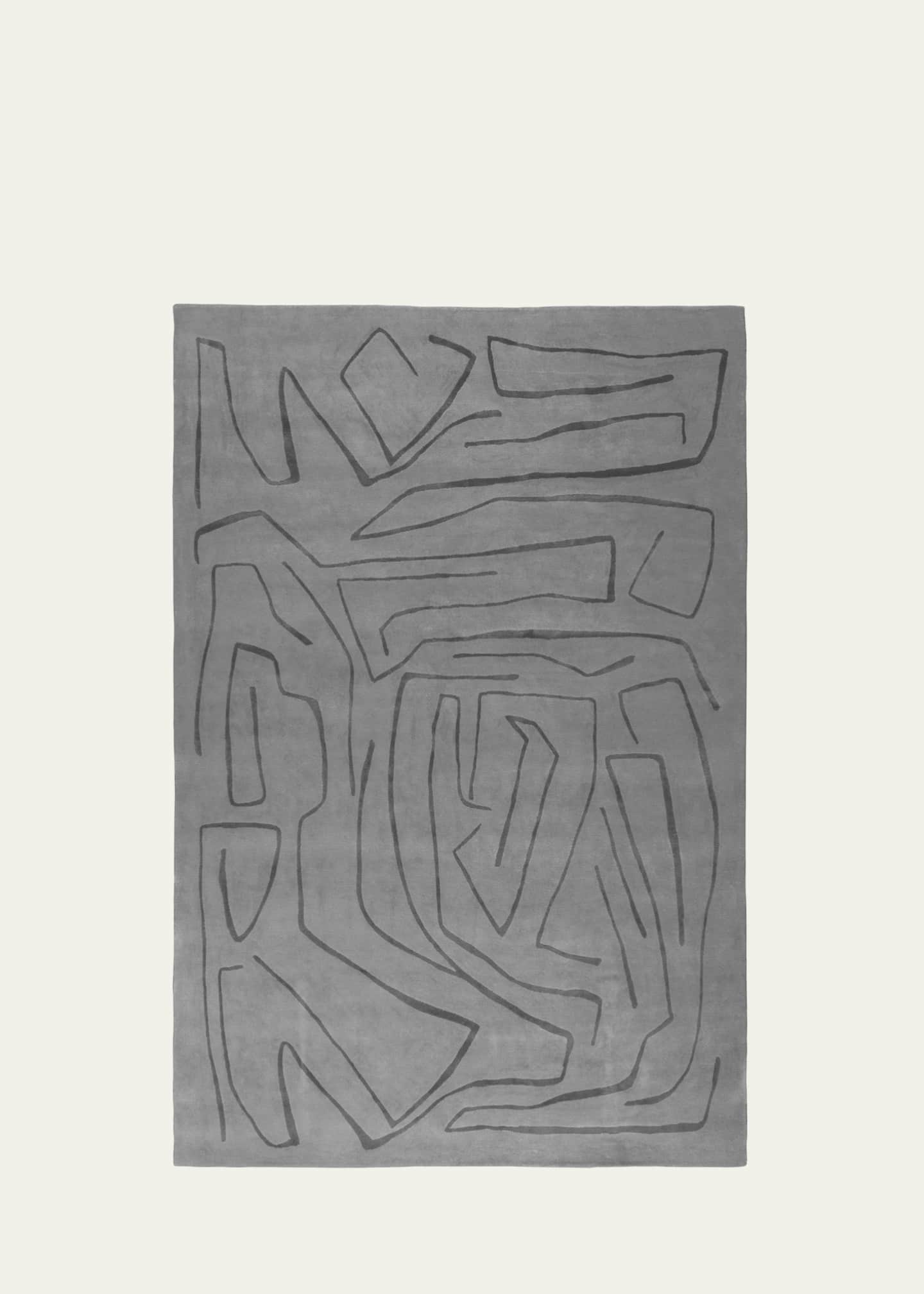 The Rug Company x Kelly Wearstler Tableau Blue Smoke Hand-Knotted Rug, 8' x 10' Image 1 of 4