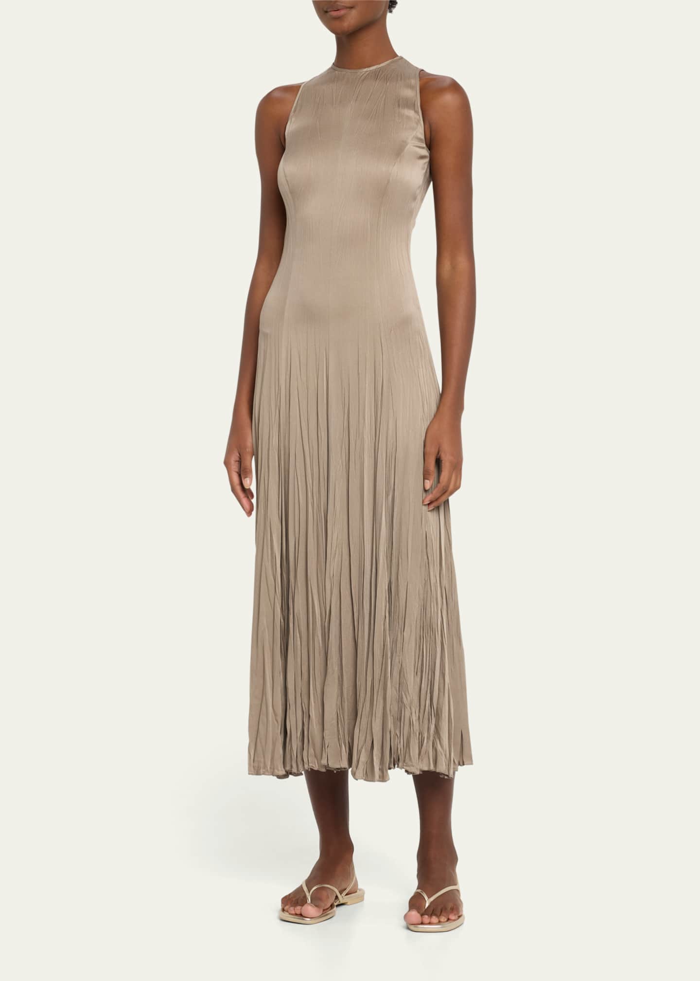 Michael kors pleated maxi dress on sale