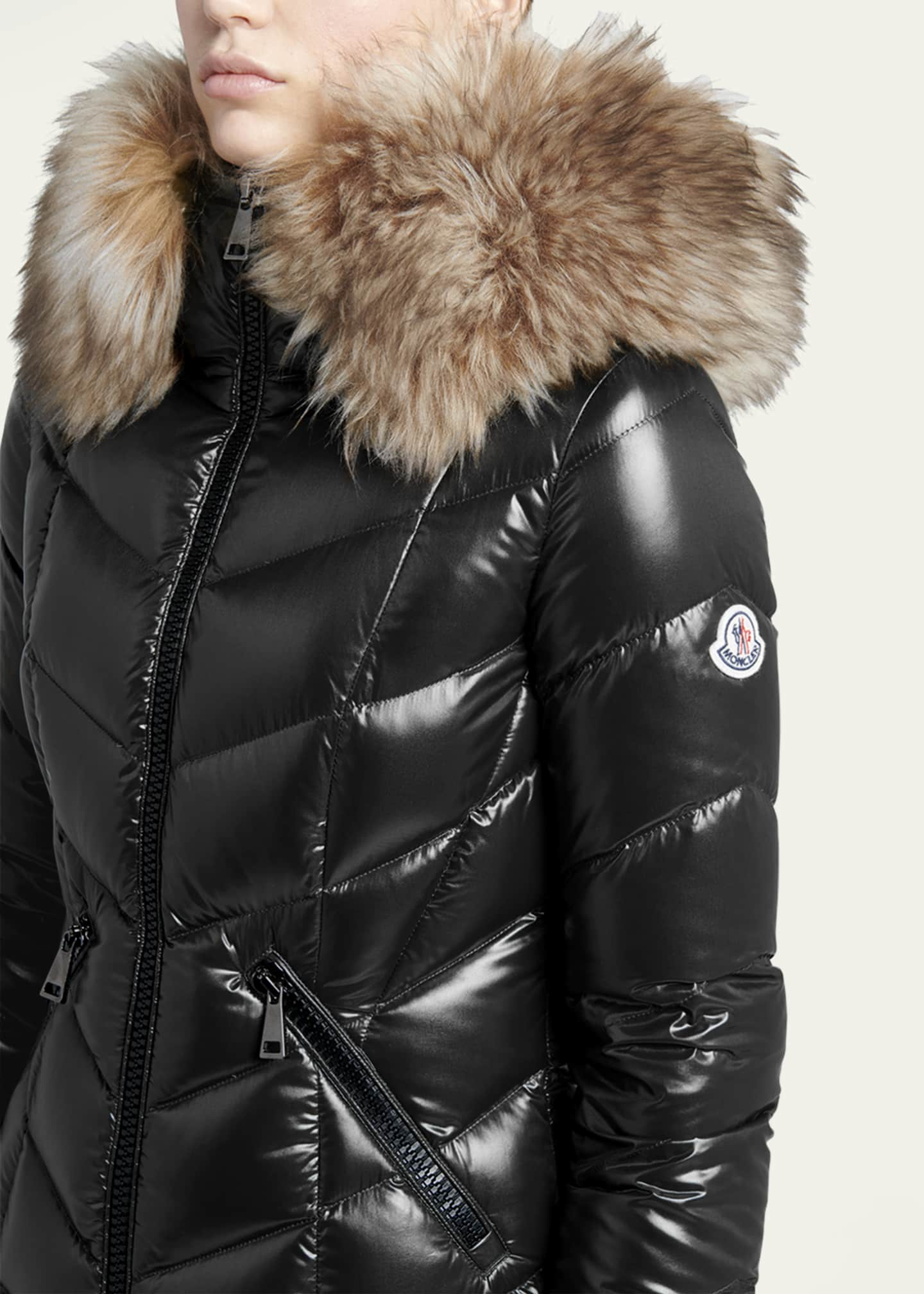 Moncler Marre Long Puffer Coat with Removable Shearling Trim - Bergdorf ...