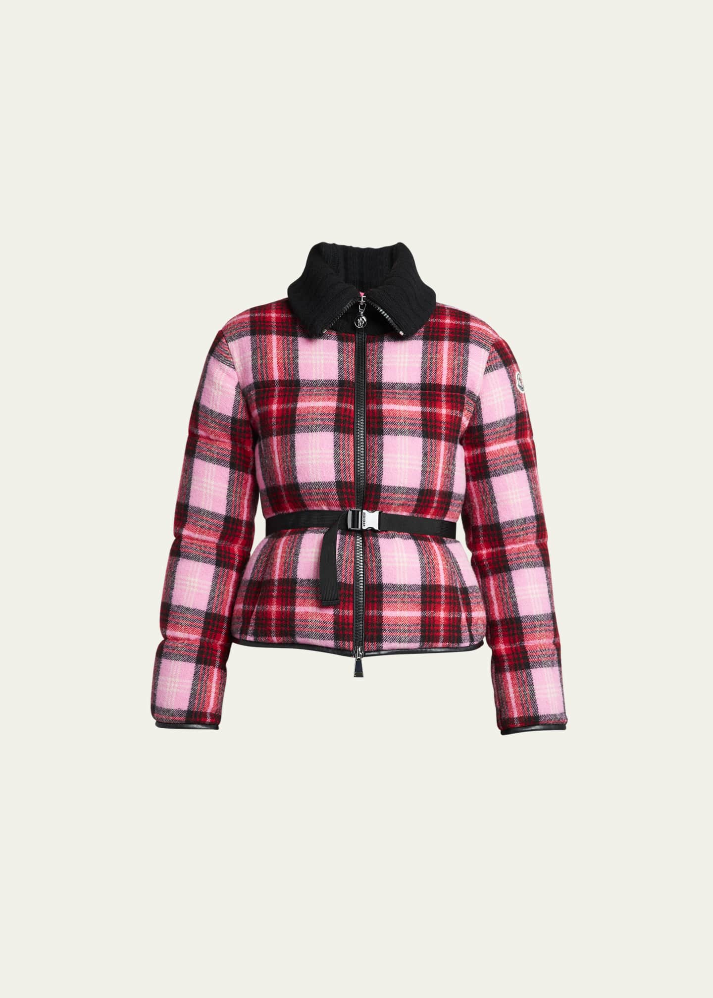 Moncler plaid puffer hotsell