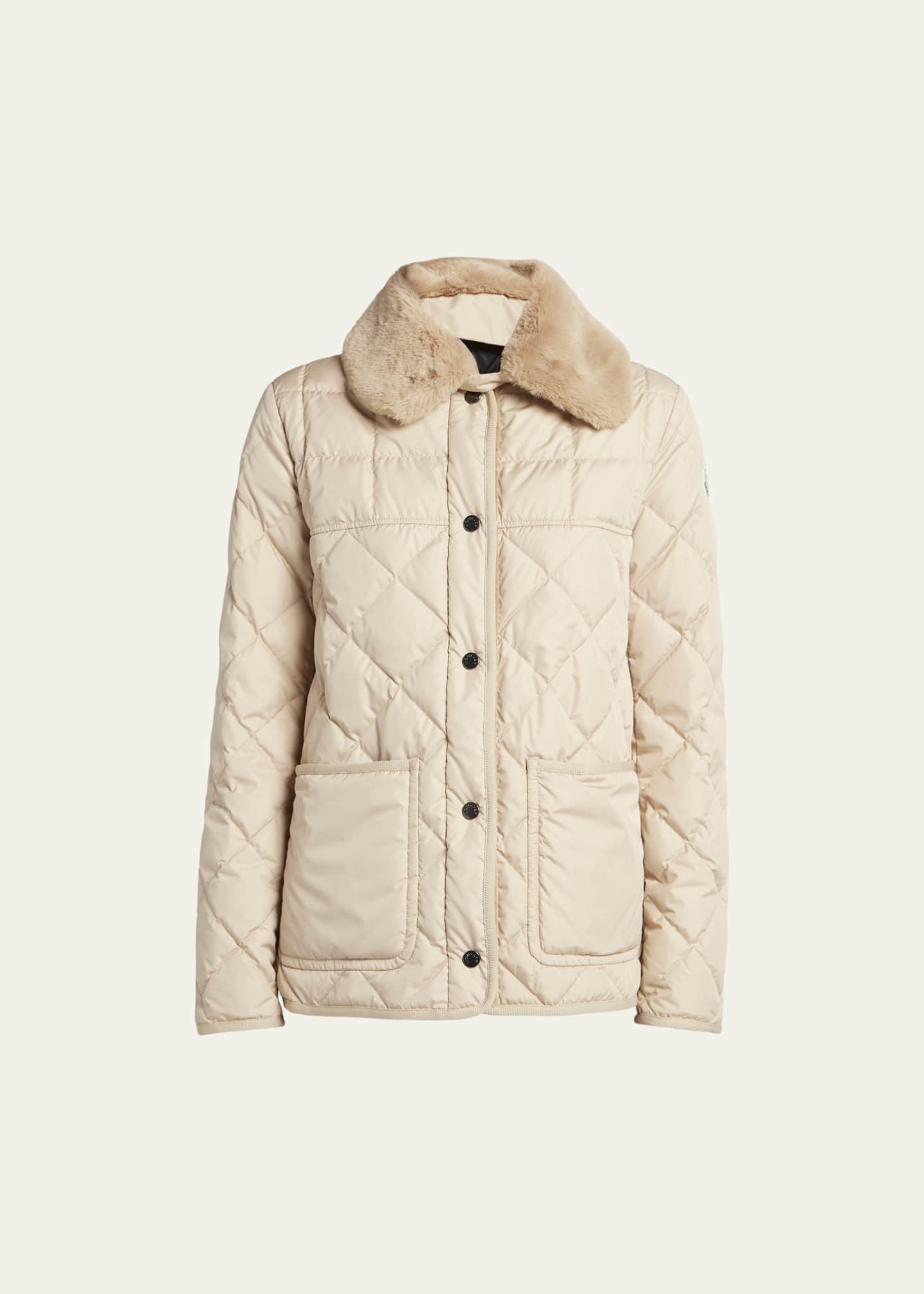 Moncler Cygne Quilted Jacket with Faux Fur Trim - Bergdorf Goodman