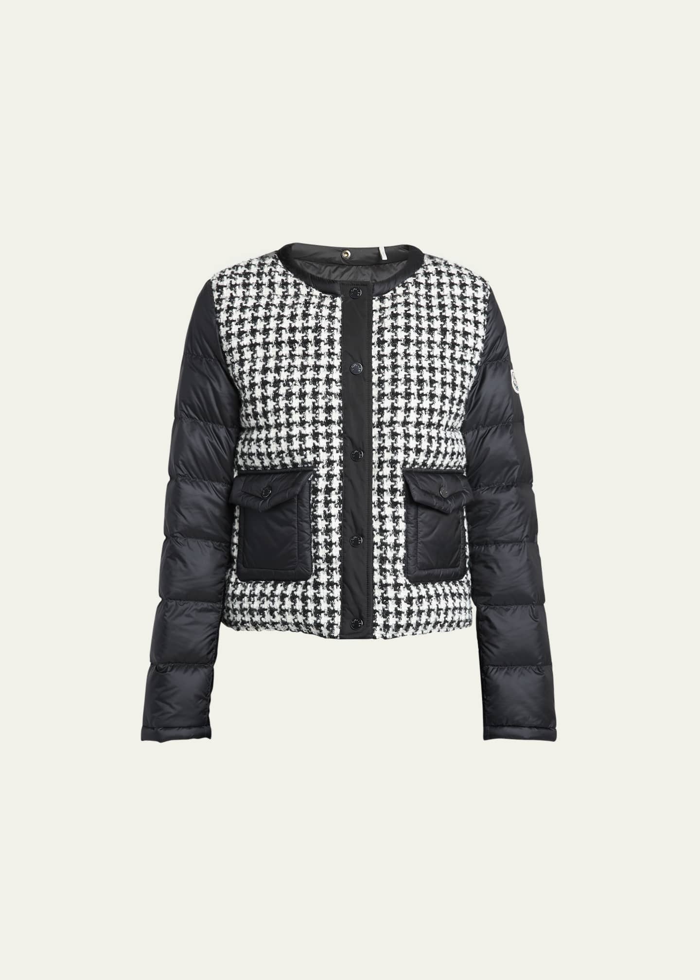 Moncler Becasse Houndstooth Puffer Jacket