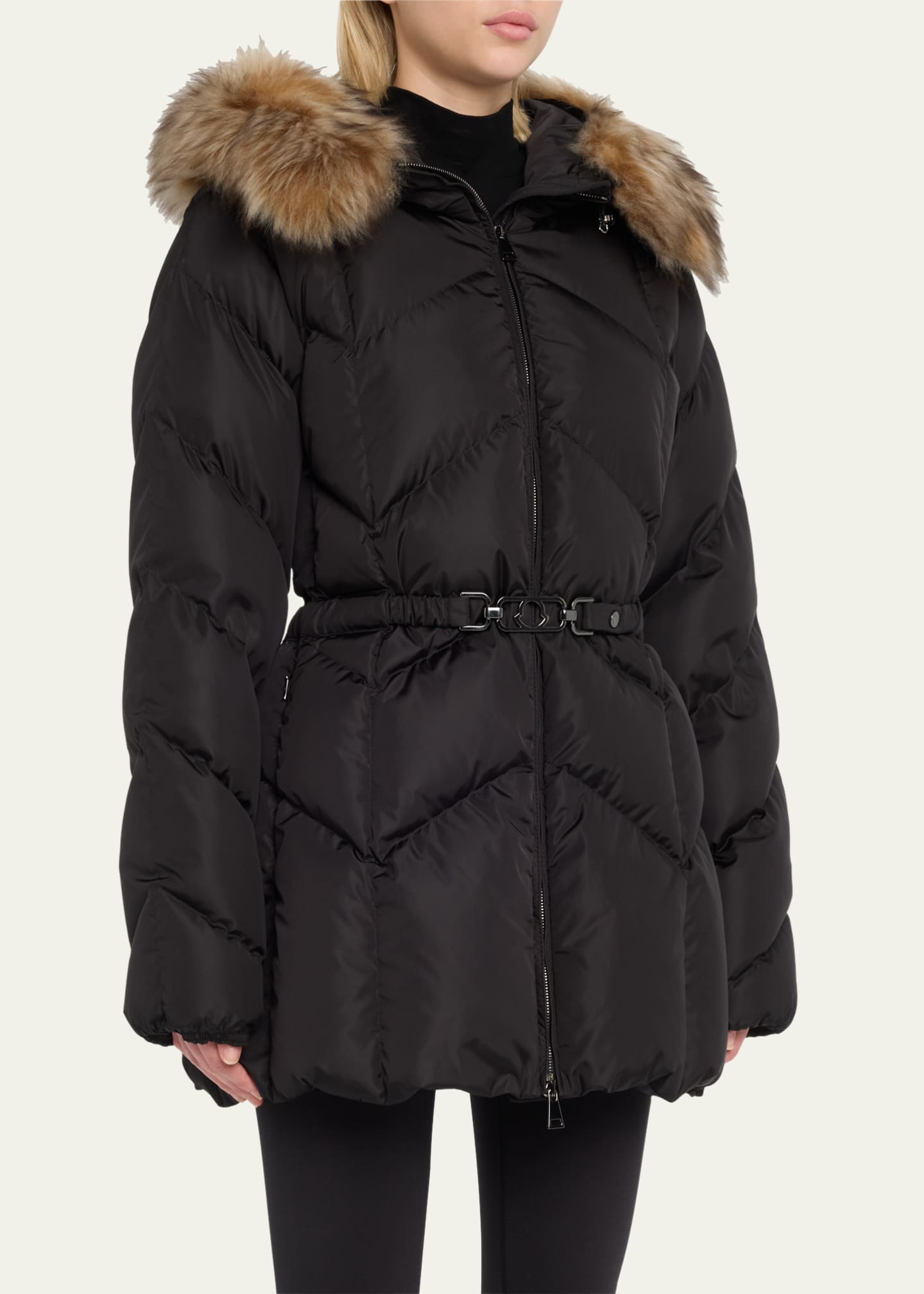 Moncler coat real sales fur