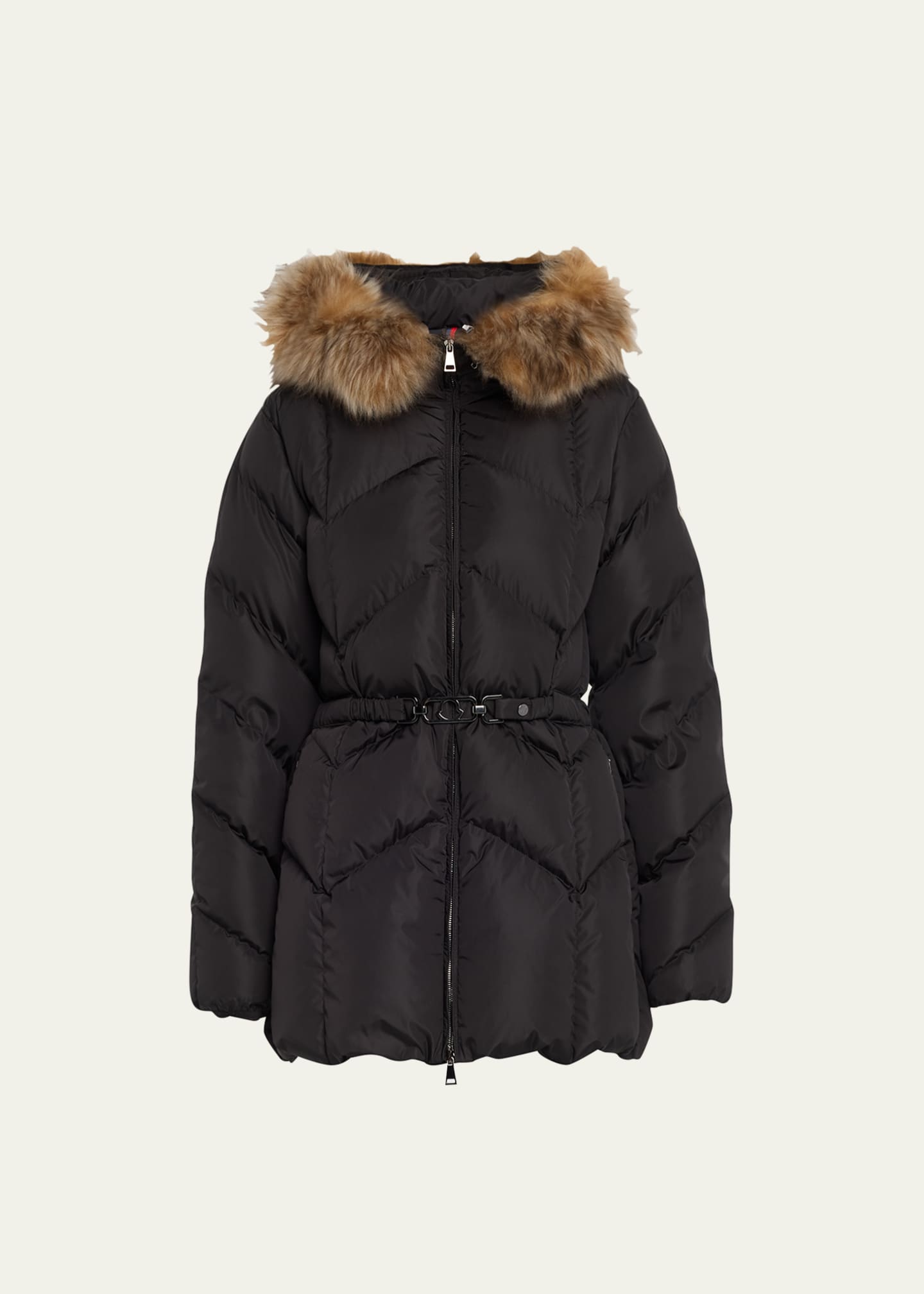 Moncler belted puffer jacket online