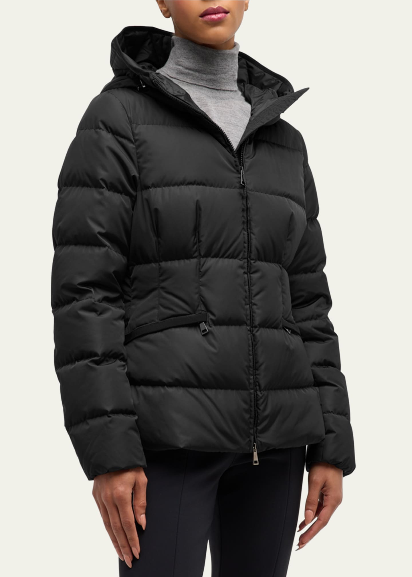 爆買い！ Jacket Puffer Hooded Avoce Moncler with Belt Elastic ブルゾン