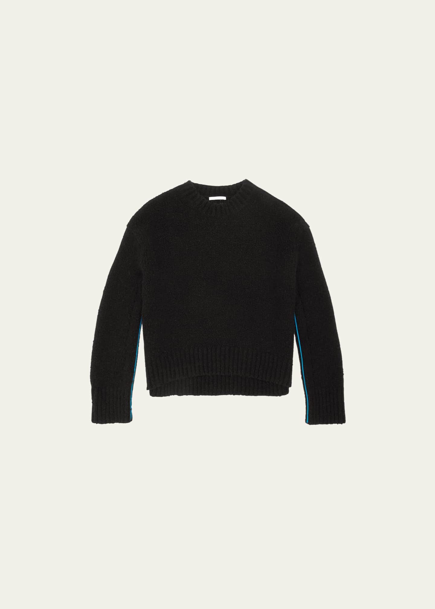 Helmut Lang Textured Oversized Wool Crewneck Sweater Bergdorf