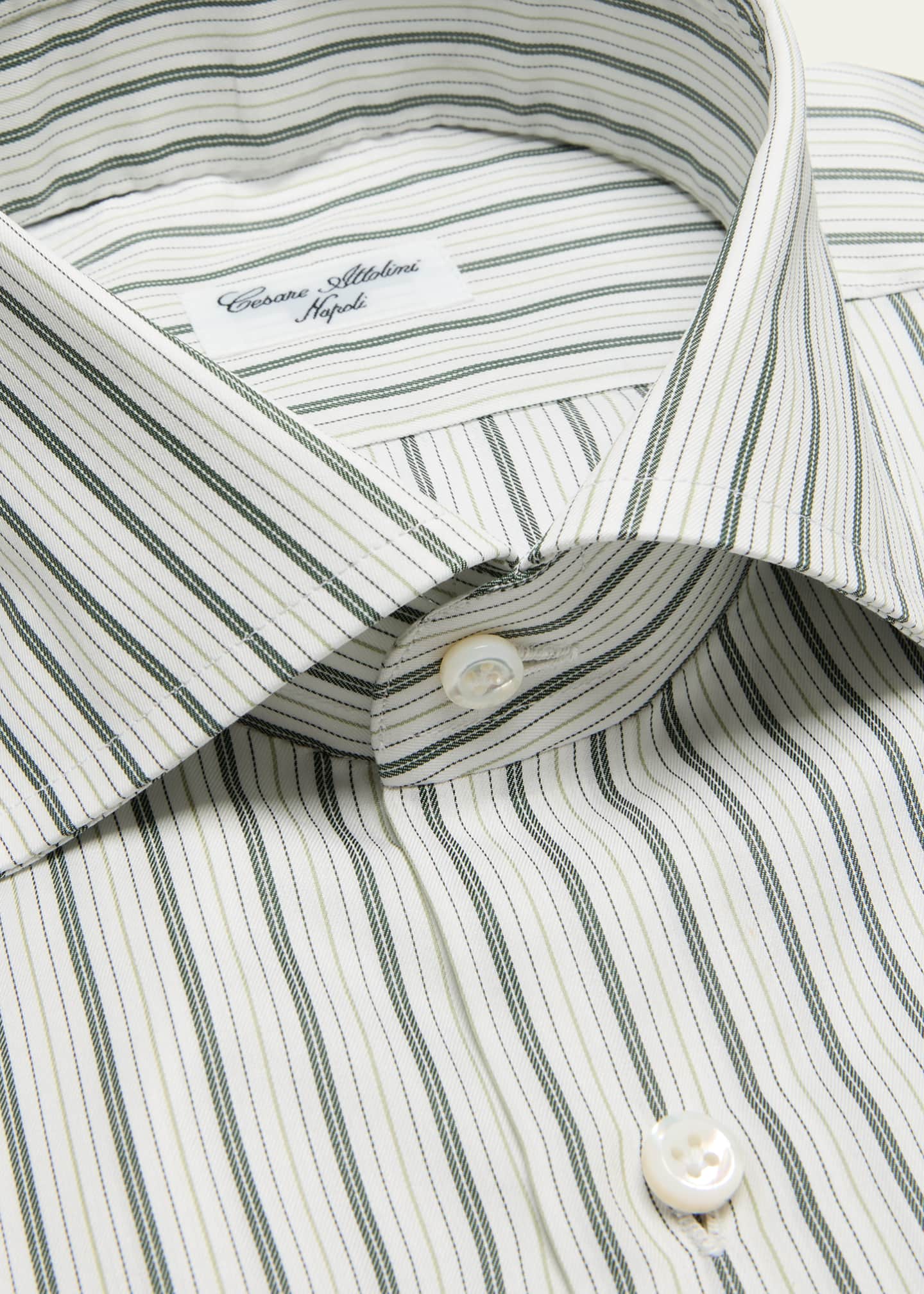 Cesare Attolini Men's Cotton Multi-Stripe Dress Shirt - Bergdorf Goodman