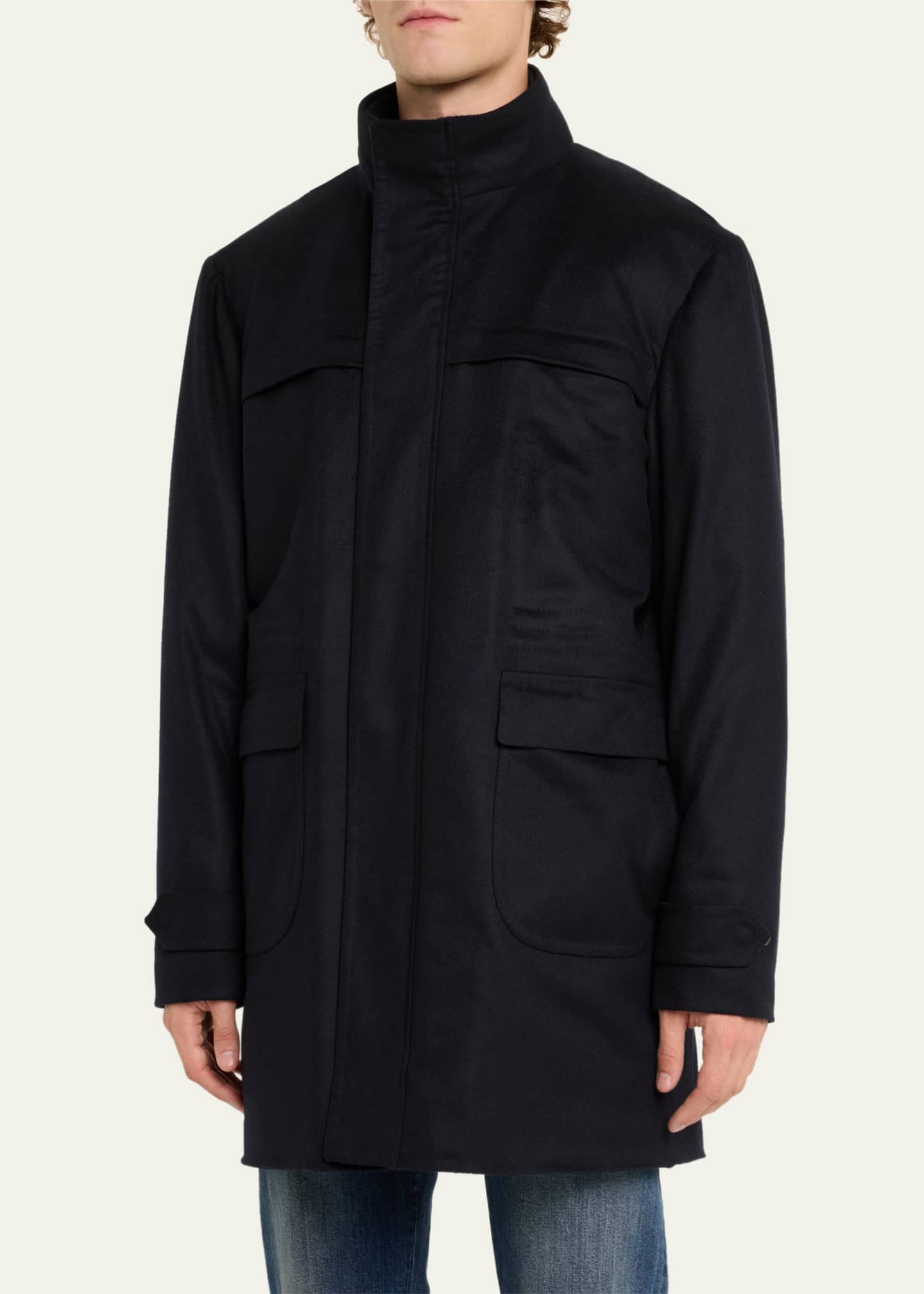 Cesare Attolini Men's Cotton Down Overcoat Image 4 of 5