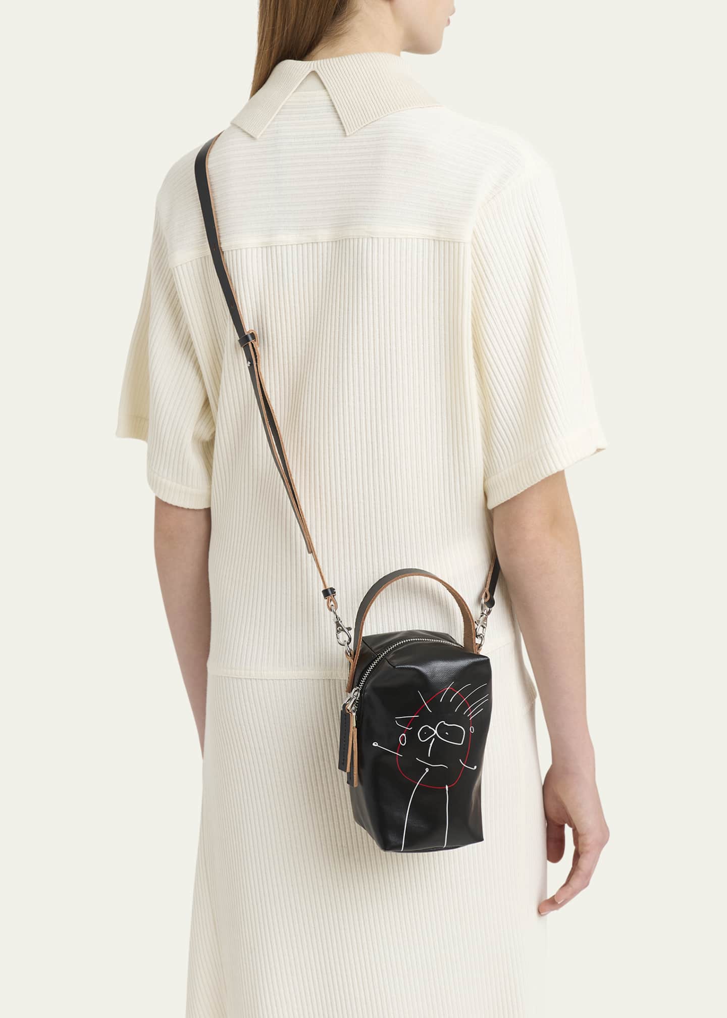 Plan C Pili Graphic-Print Canvas Bucket Bag Image 2 of 6