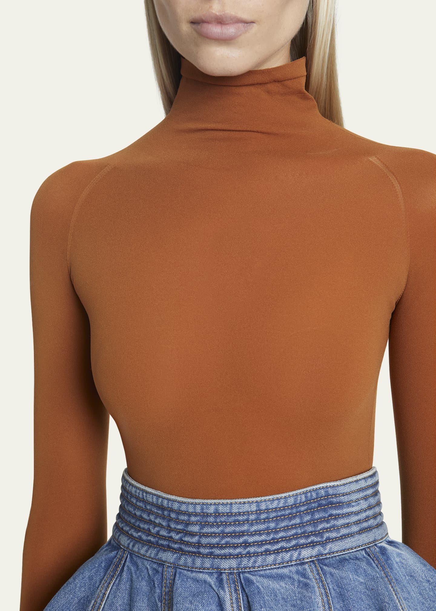 Sheer turtleneck bodysuit sale