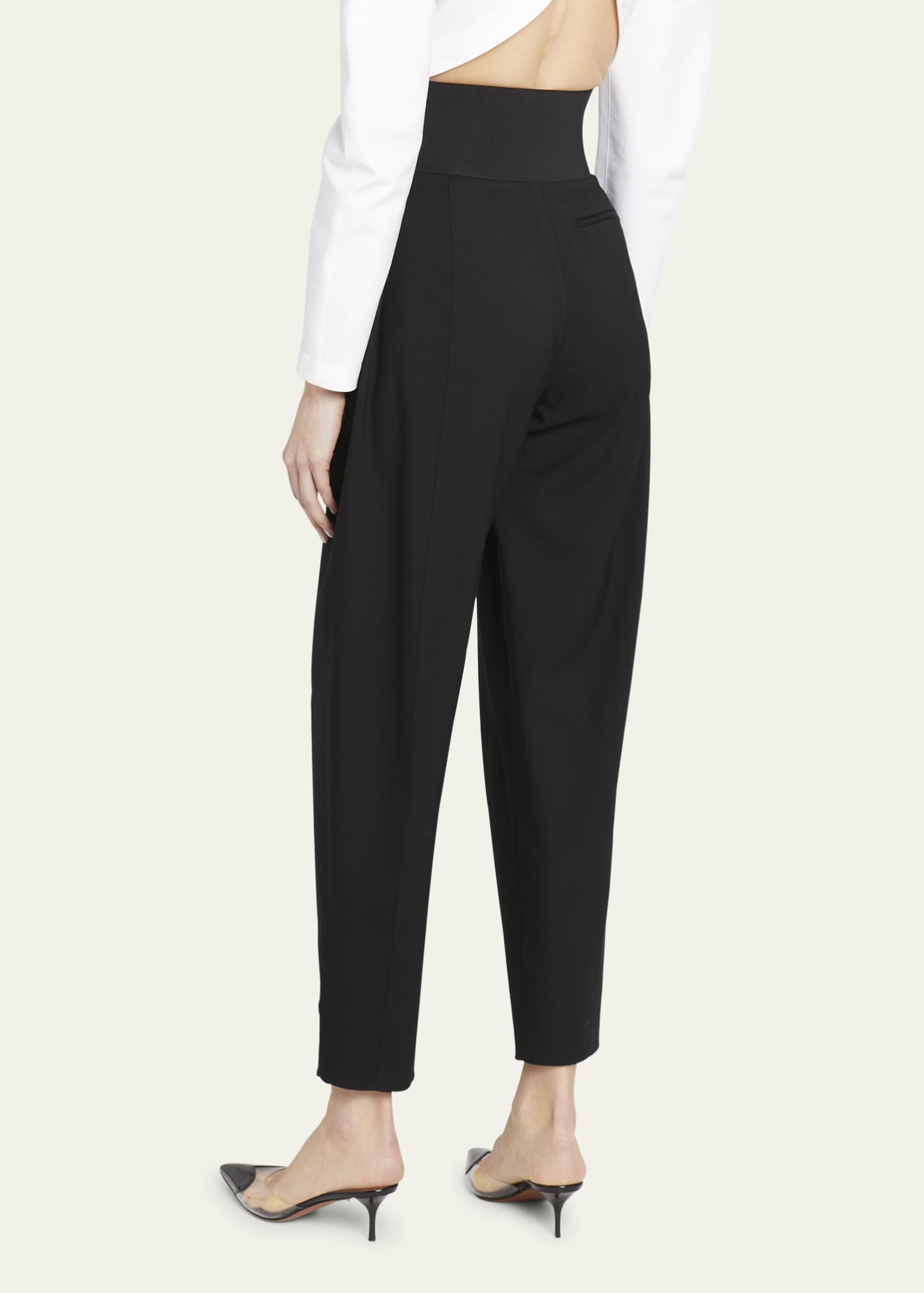 ALAIA Belted Cropped Trousers - Bergdorf Goodman