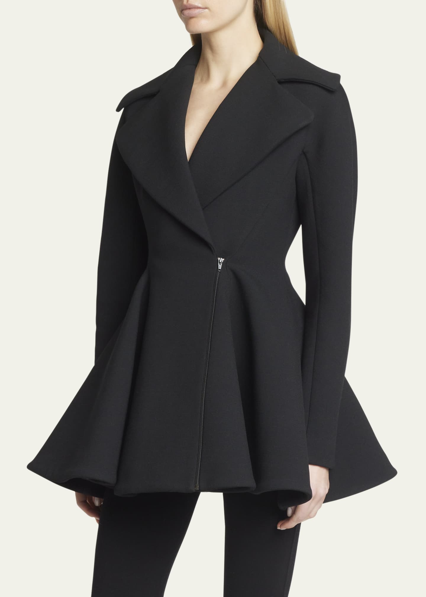 ALAIA Flared Wool Princess Coat - Bergdorf Goodman