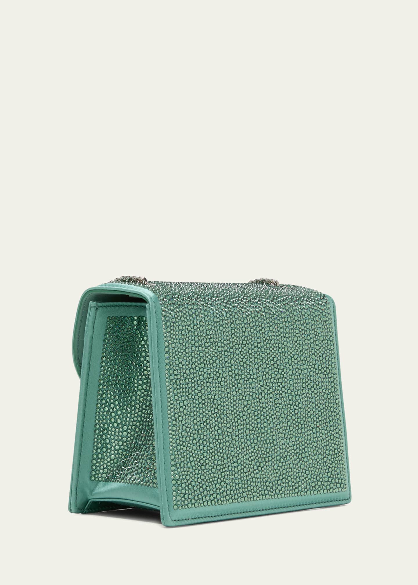 Oscar de la Renta Mini Flower Crystal Embellished Crossbody Bag