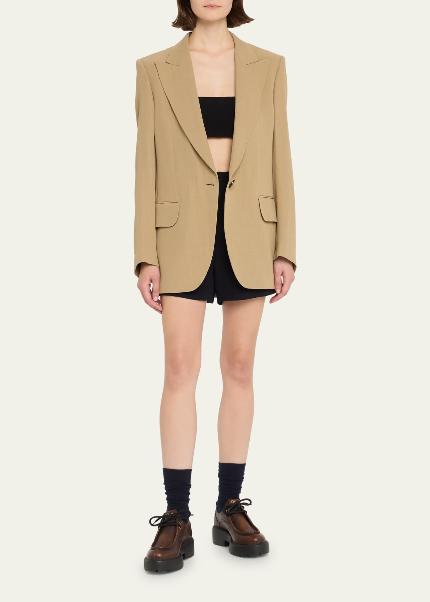 Miu Miu Leather Casual Derby Loafers - Bergdorf Goodman