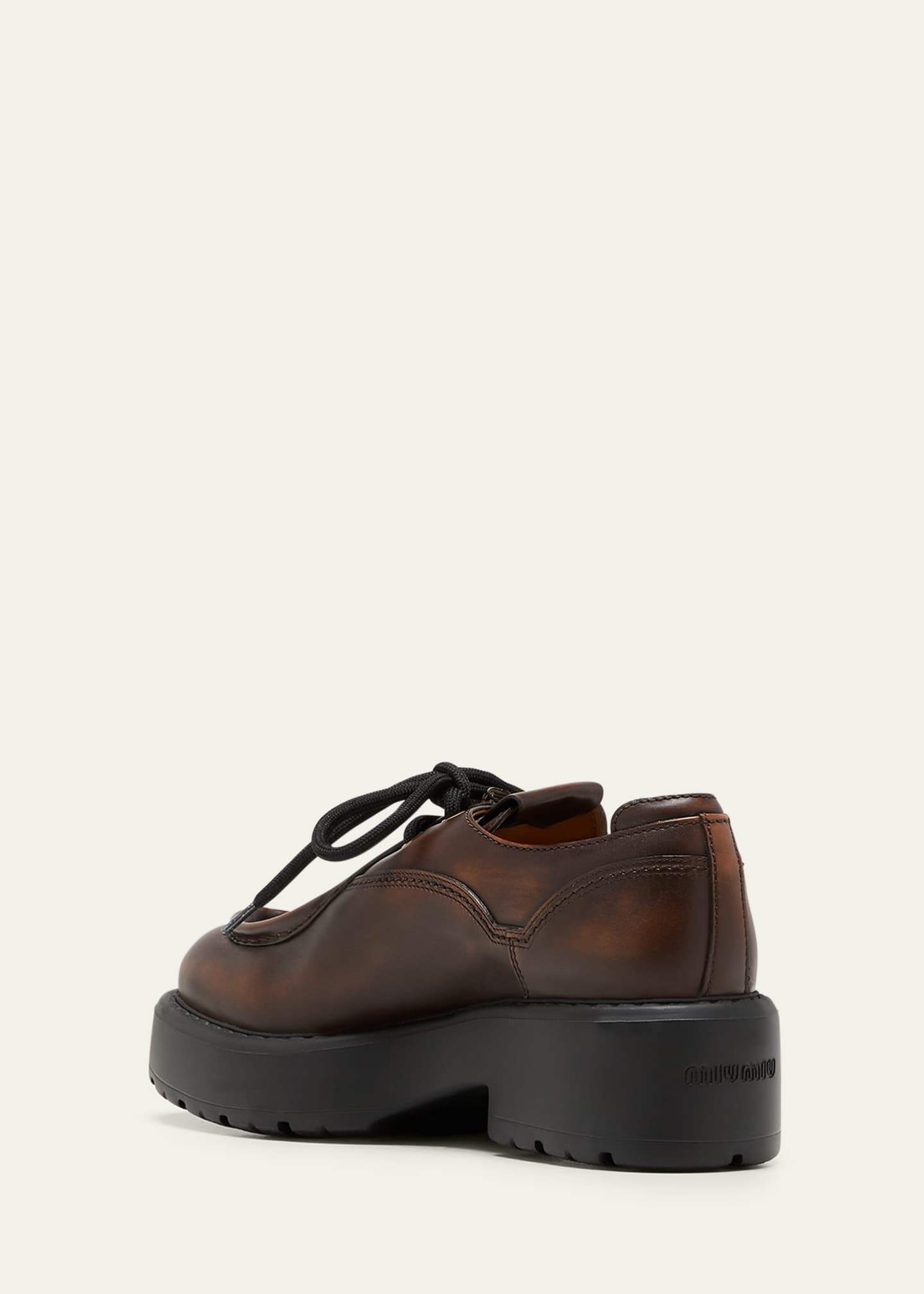 Miu Miu Leather Casual Derby Loafers - Bergdorf Goodman