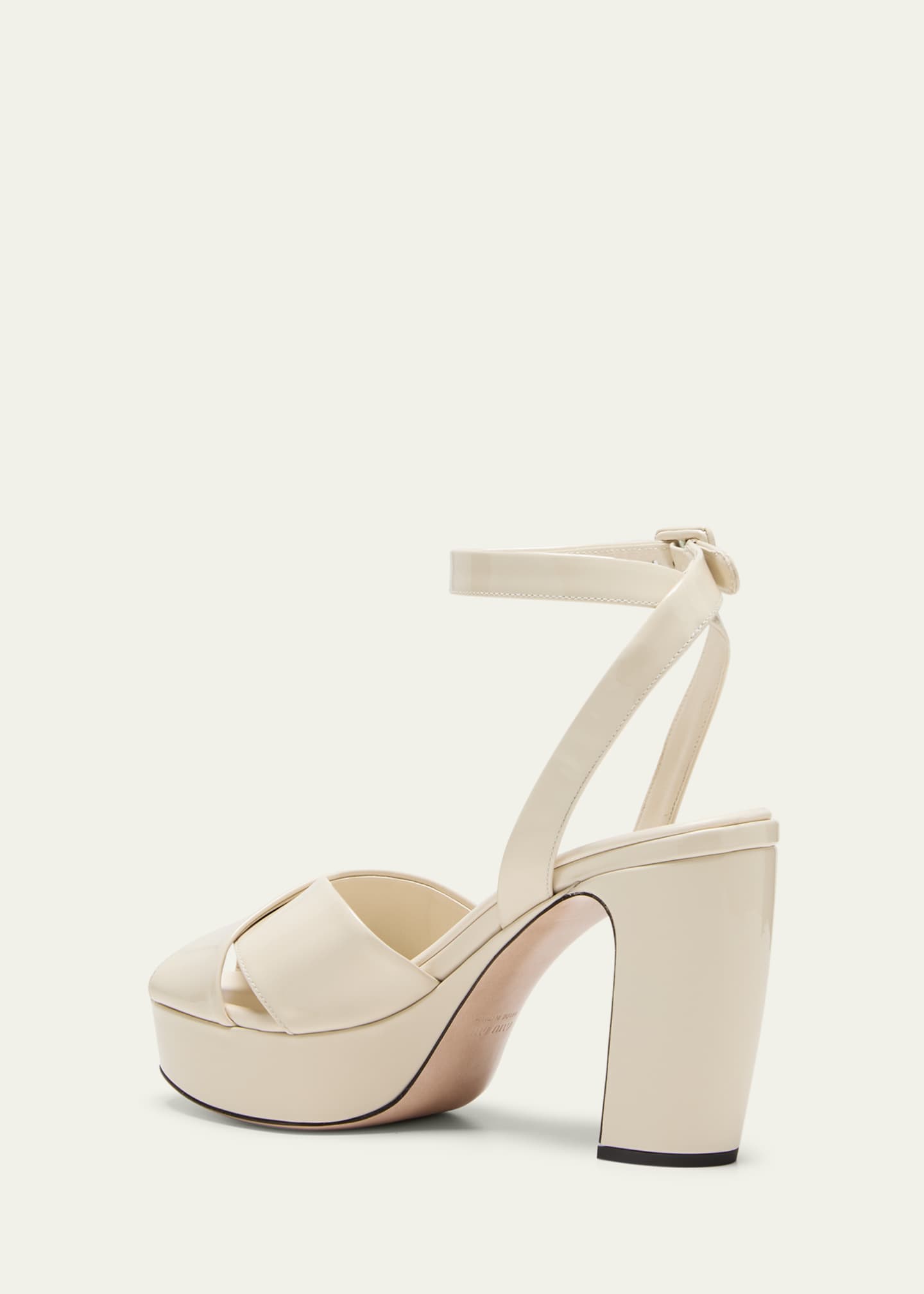 Miu Miu Patent Crisscross Block-Heel Platform Sandals - Bergdorf Goodman