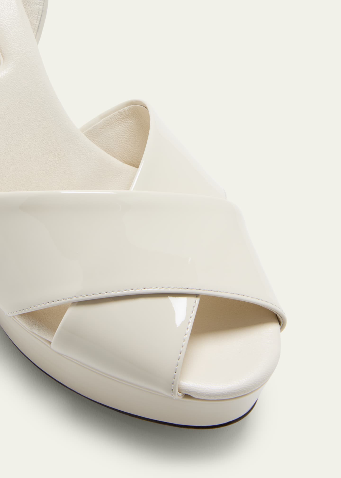 Miu Miu Patent Crisscross Block-Heel Platform Sandals - Bergdorf Goodman