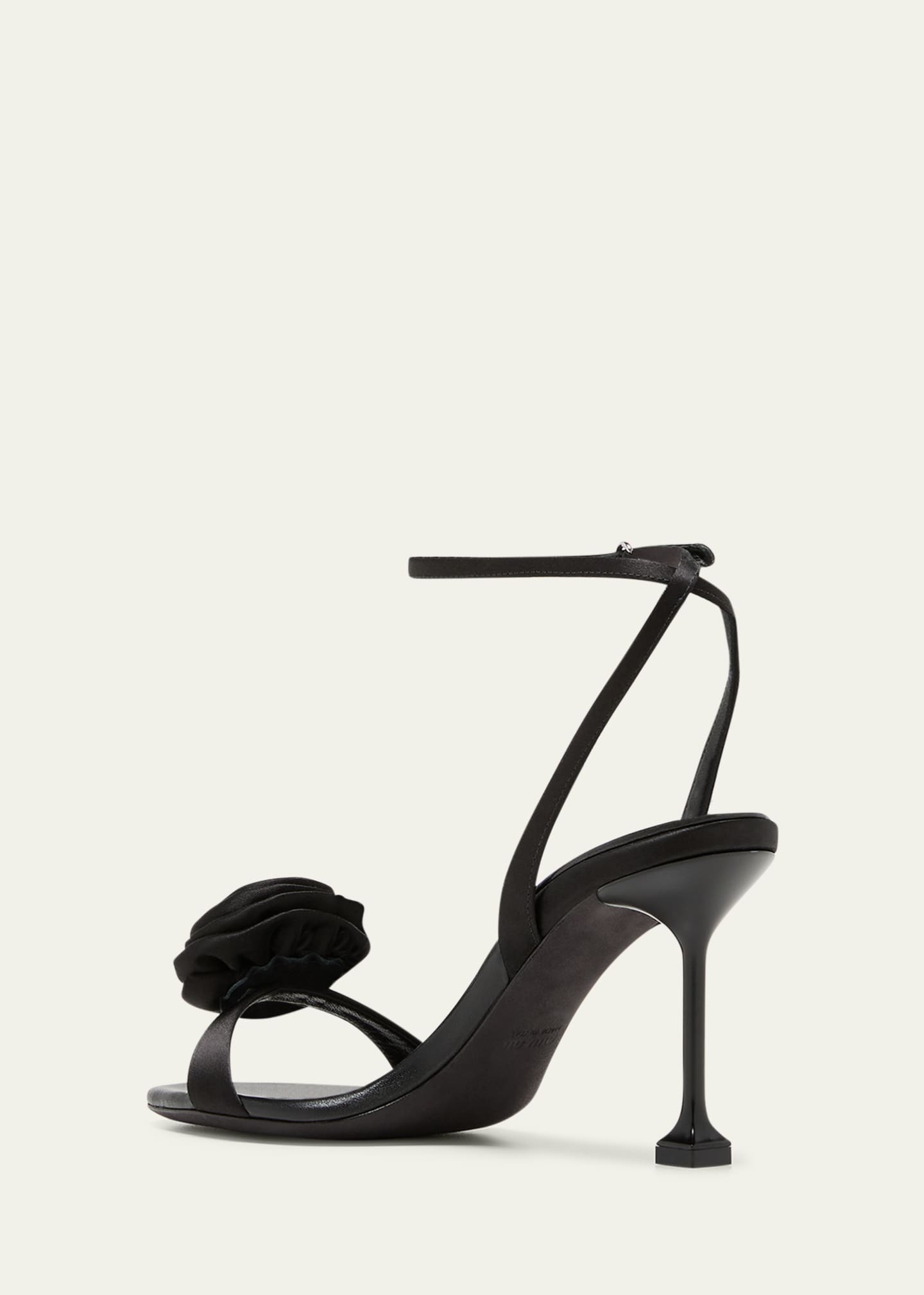 Miu Miu Satin Flower Ankle-Strap Sandals - Bergdorf Goodman