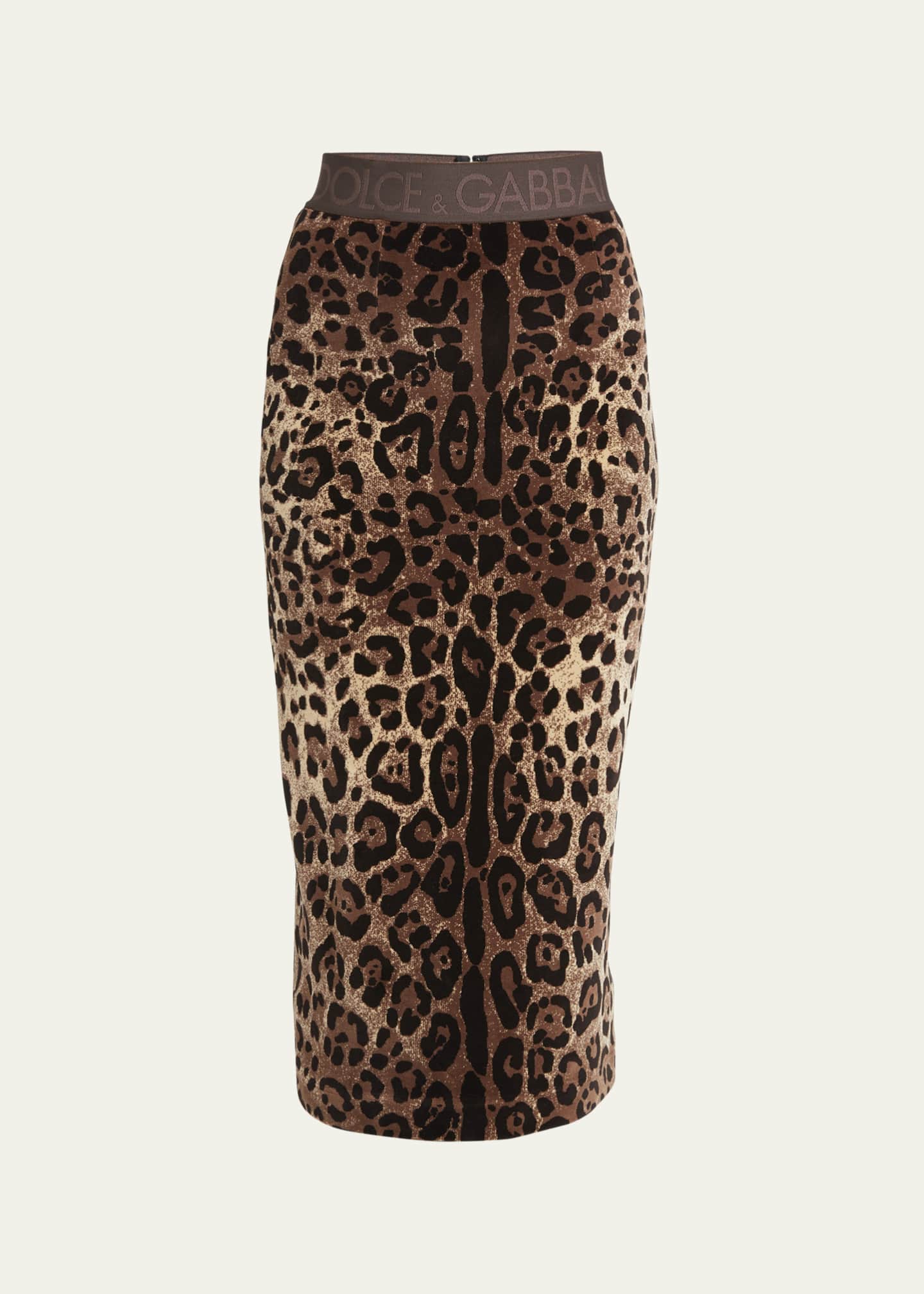 Dolce and gabbana leopard pencil hot sale skirt
