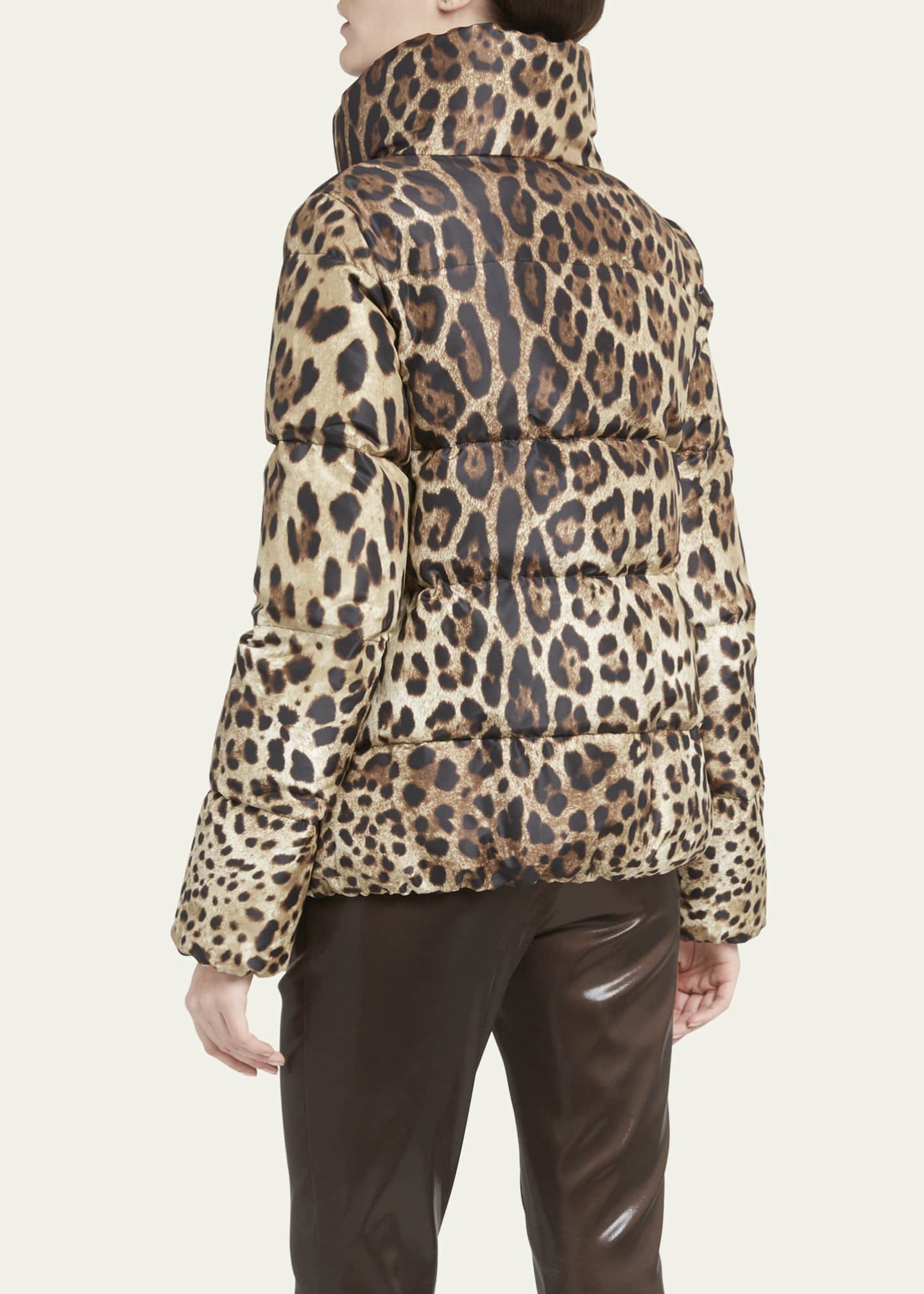 Dolce & Gabbana Red Leopard Nylon Bomber Full Zip Jacket main image 1