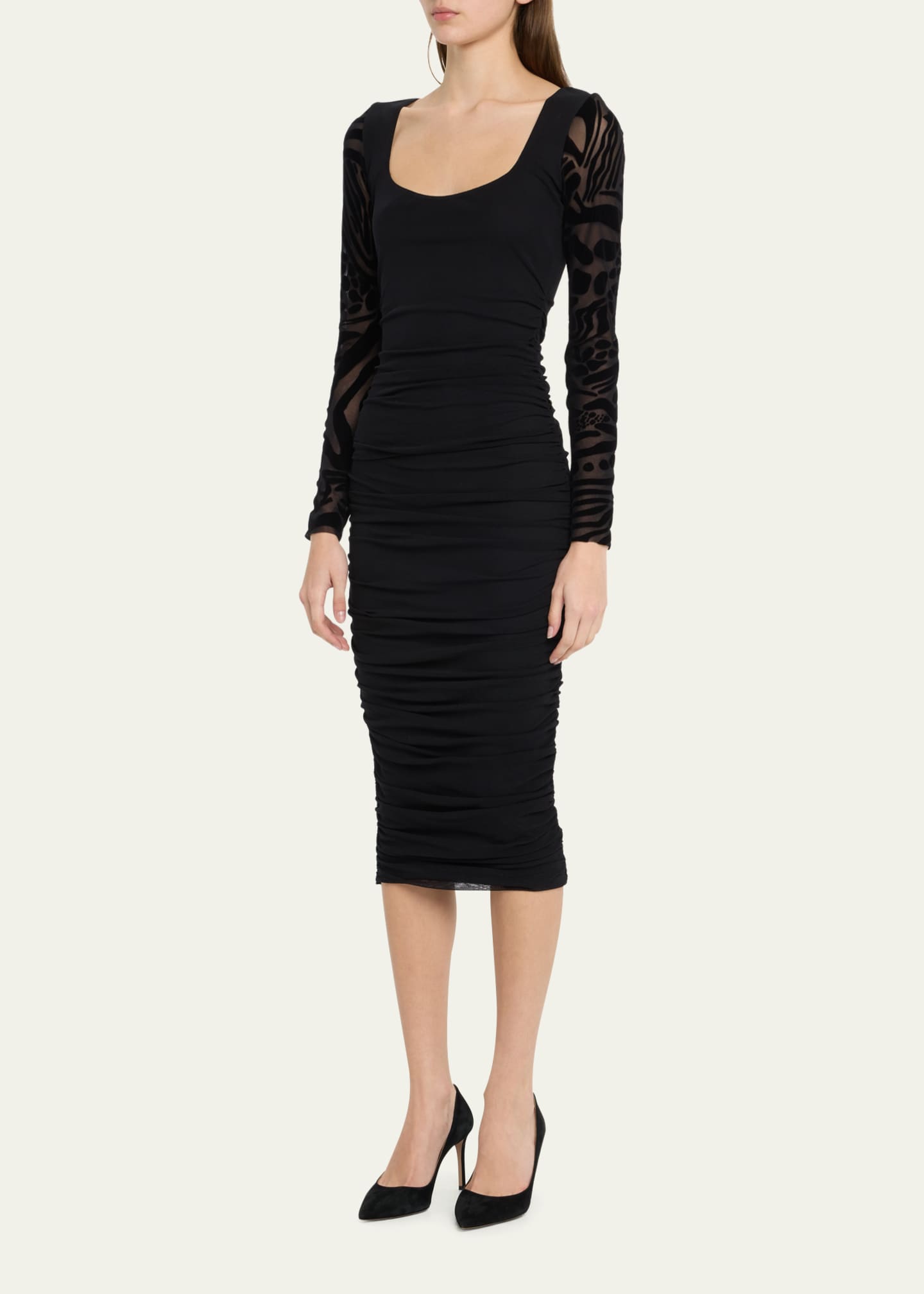Vivo Midi Bodycon in Stretch Rib - Fuschia