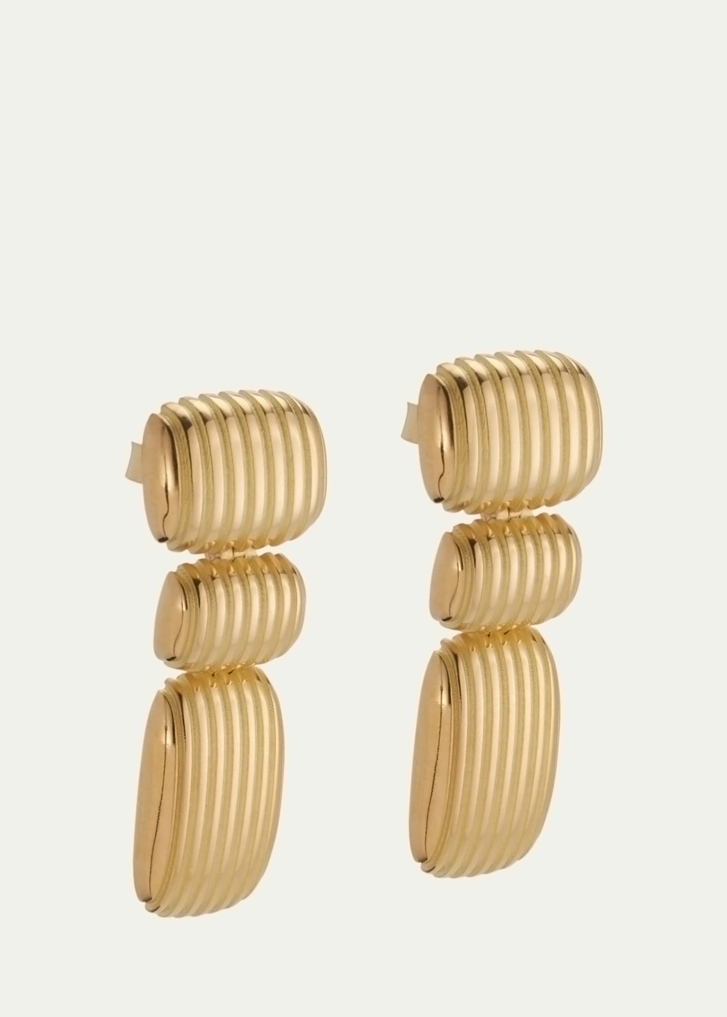 Pamela Zamore 18k Yellow Gold Isla Oblong Cushion Earrings Image 3 of 4
