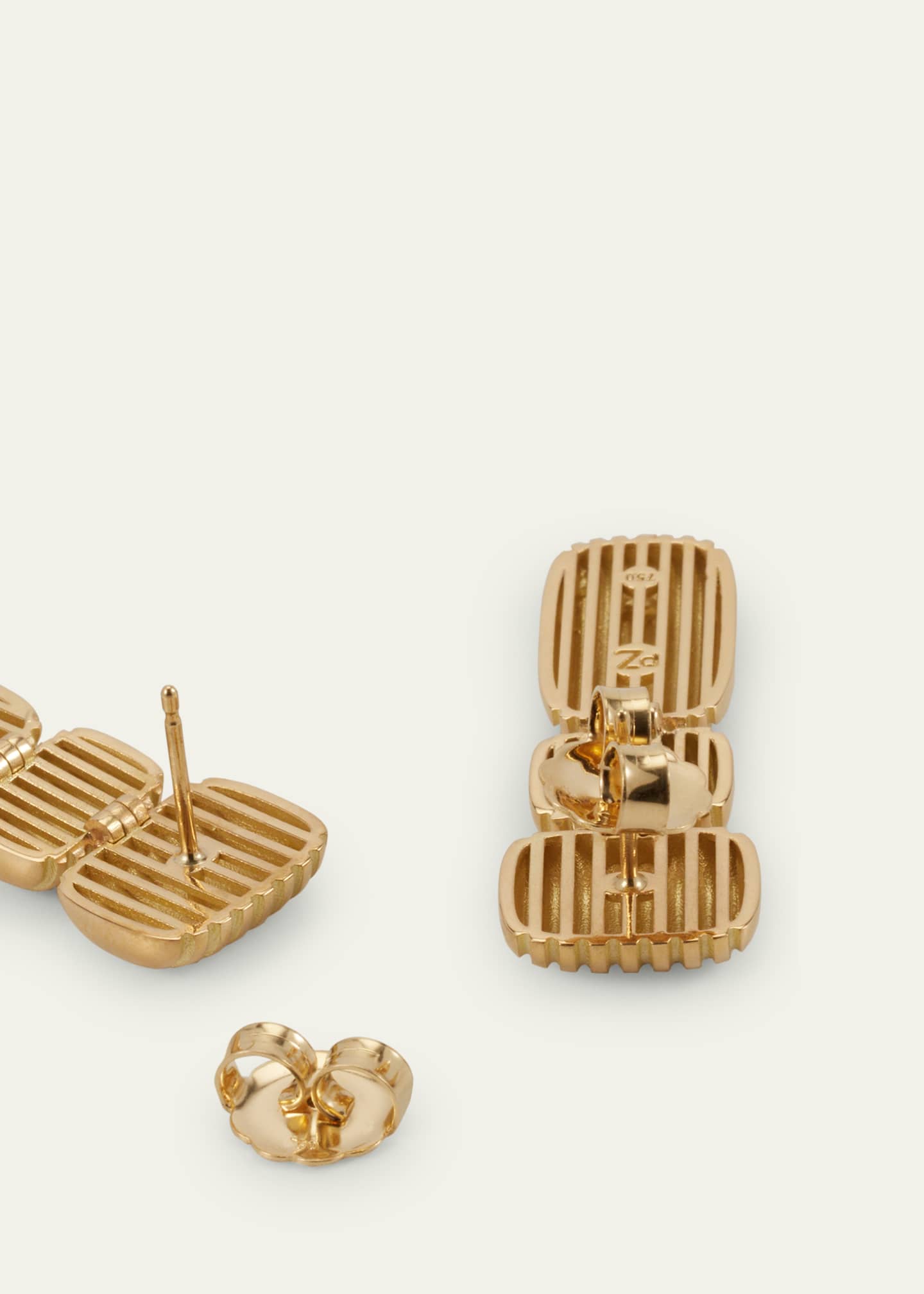 Pamela Zamore 18k Yellow Gold Isla Oblong Cushion Earrings Image 4 of 4