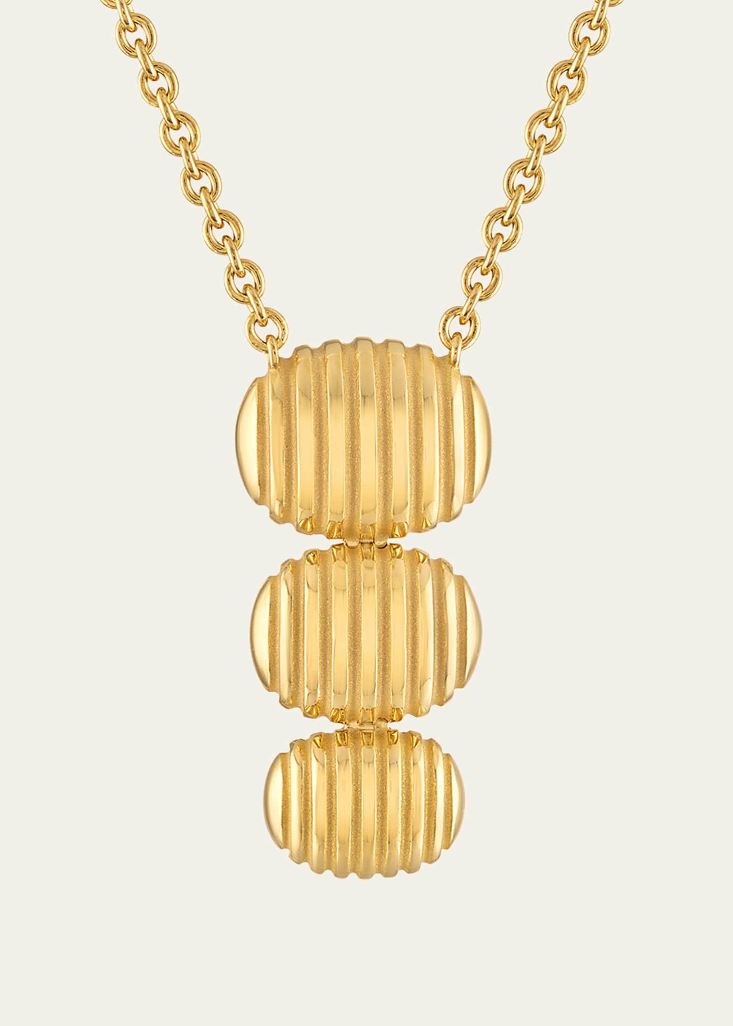 Pamela Zamore 18k Yellow Gold Isla Triple Oval Necklace Image 1 of 2