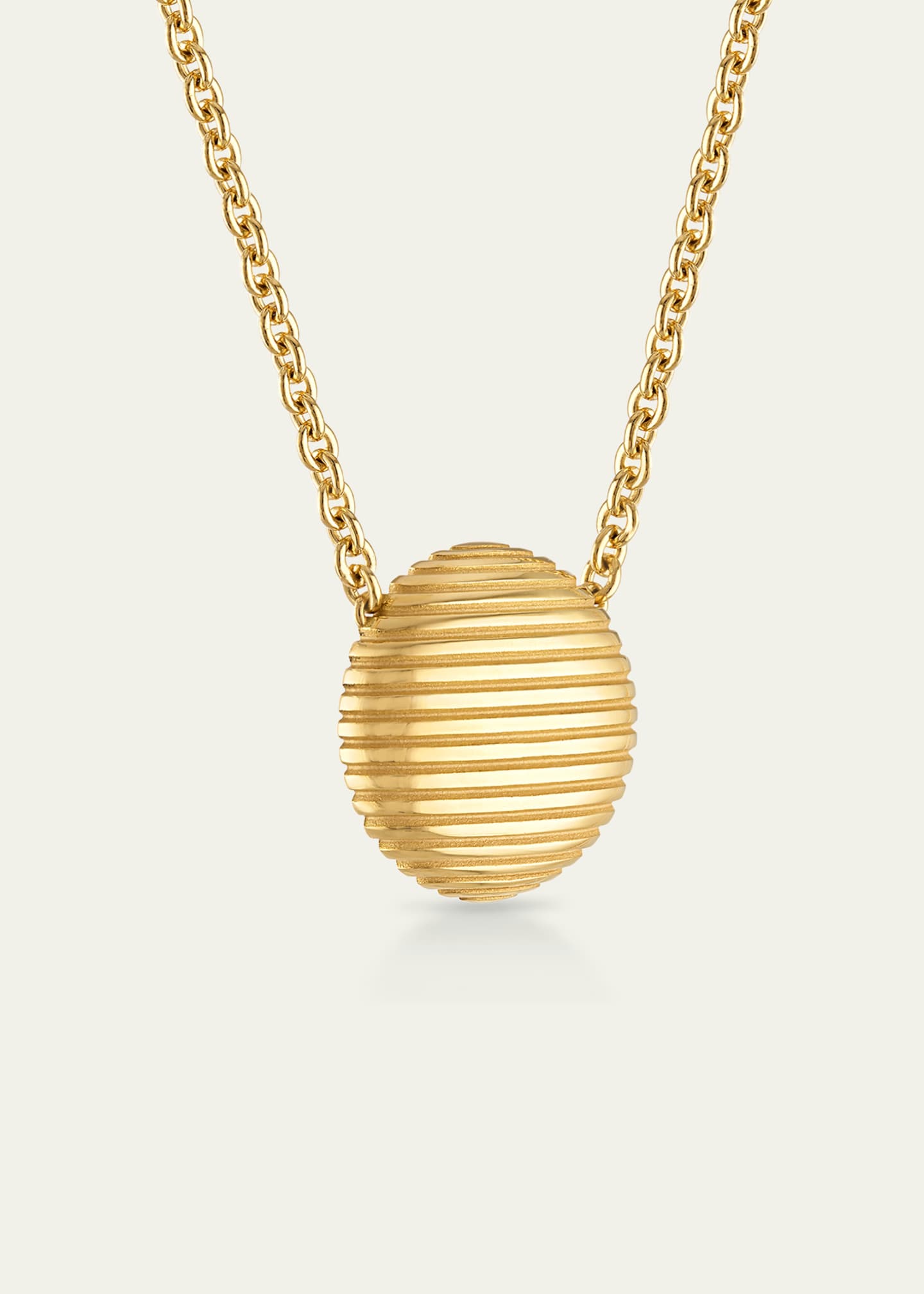 Pamela Zamore 18k Yellow Gold Isla Dome Pendant Necklace Image 2 of 2