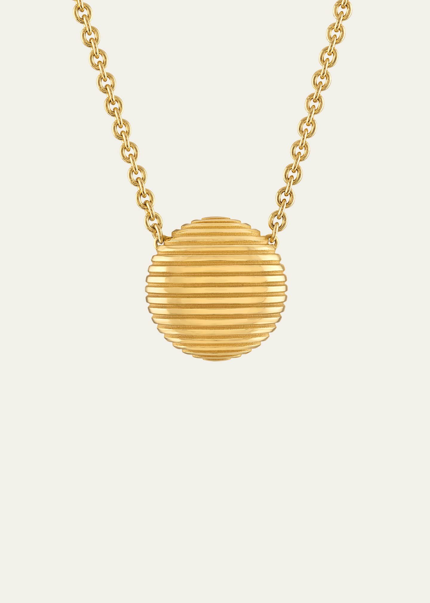 Pamela Zamore 18k Yellow Gold Isla Dome Pendant Necklace Image 1 of 2