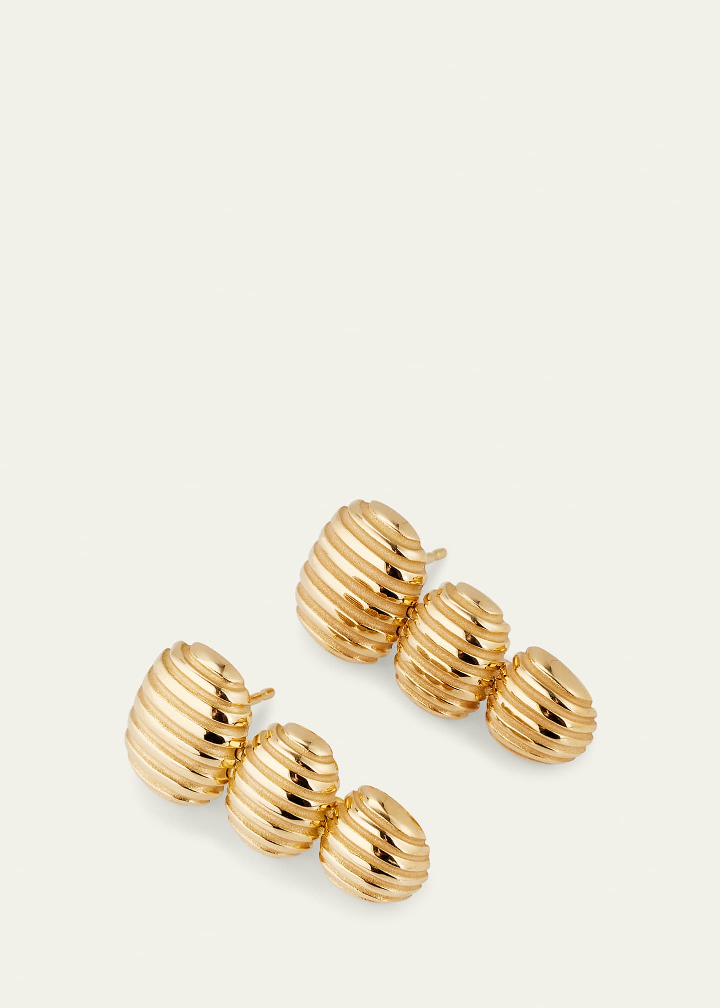 Pamela Zamore 18k Yellow Gold Isla Oval Taper Earrings Image 3 of 4