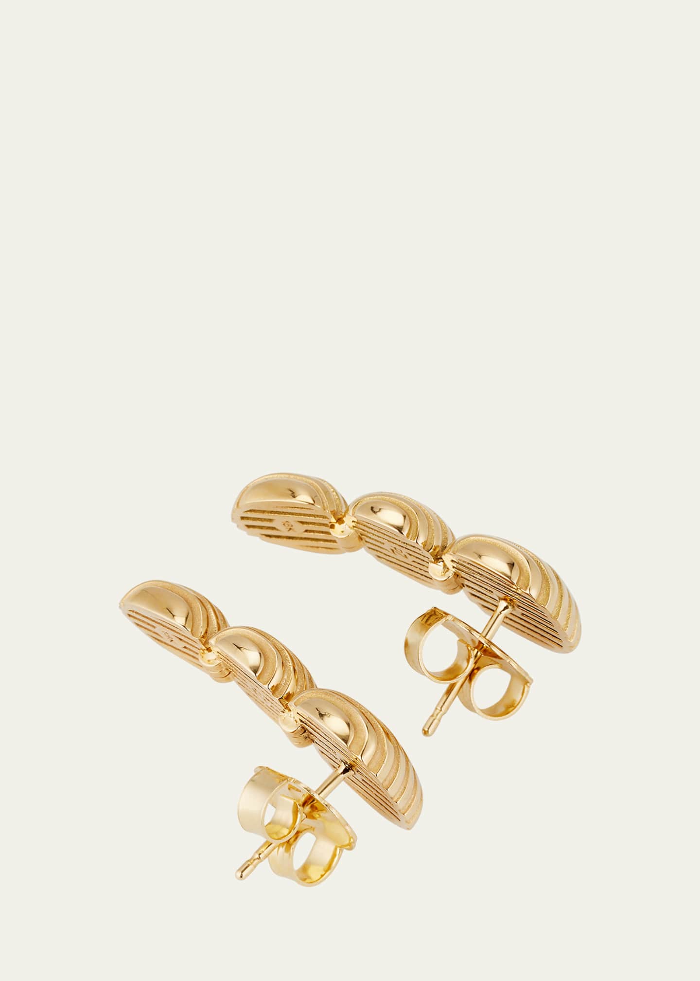 Pamela Zamore 18k Yellow Gold Isla Oval Taper Earrings Image 4 of 4