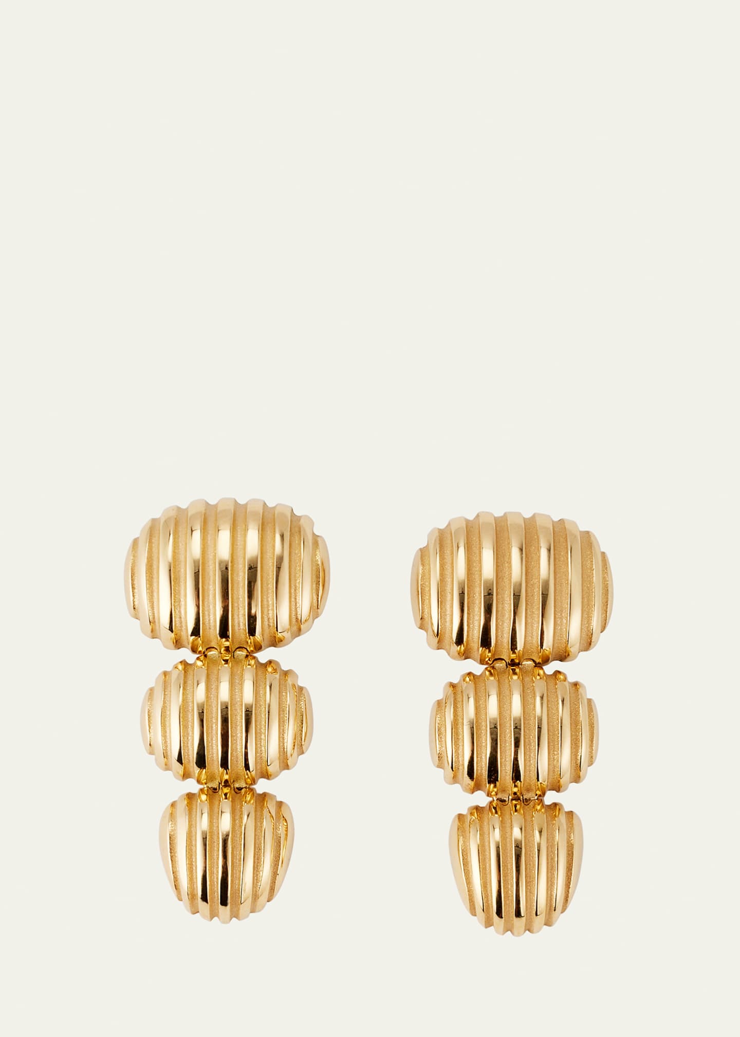 Pamela Zamore 18k Yellow Gold Isla Oval Taper Earrings Image 1 of 4