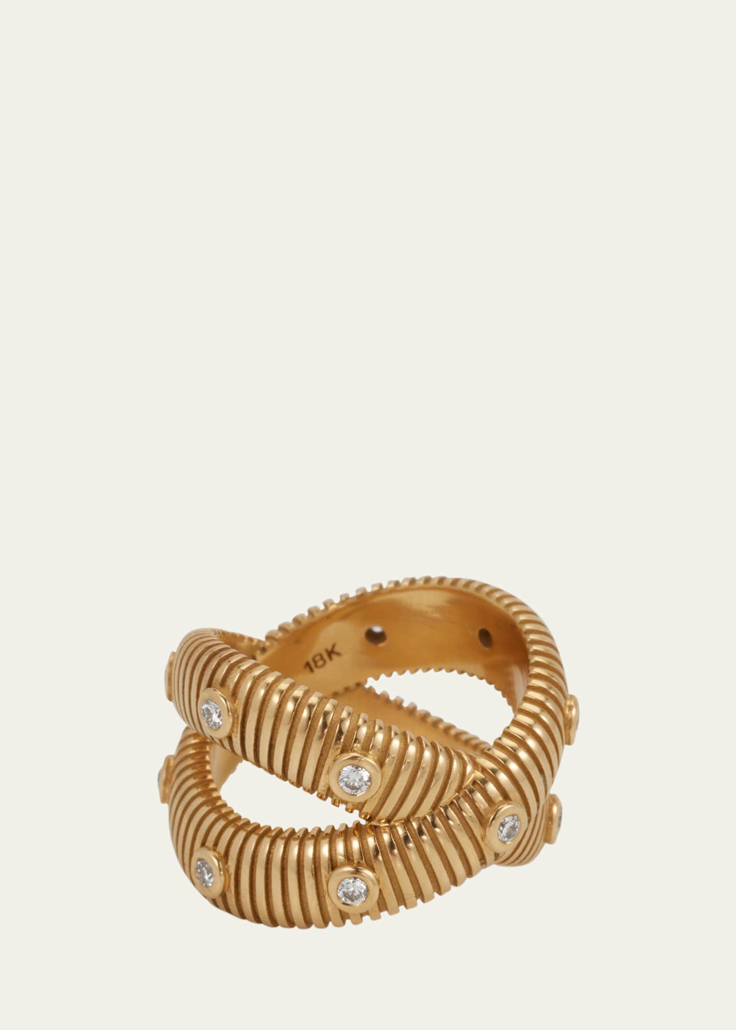 Pamela Zamore 18k Yellow Gold Clio Diamond X Ring Image 3 of 4
