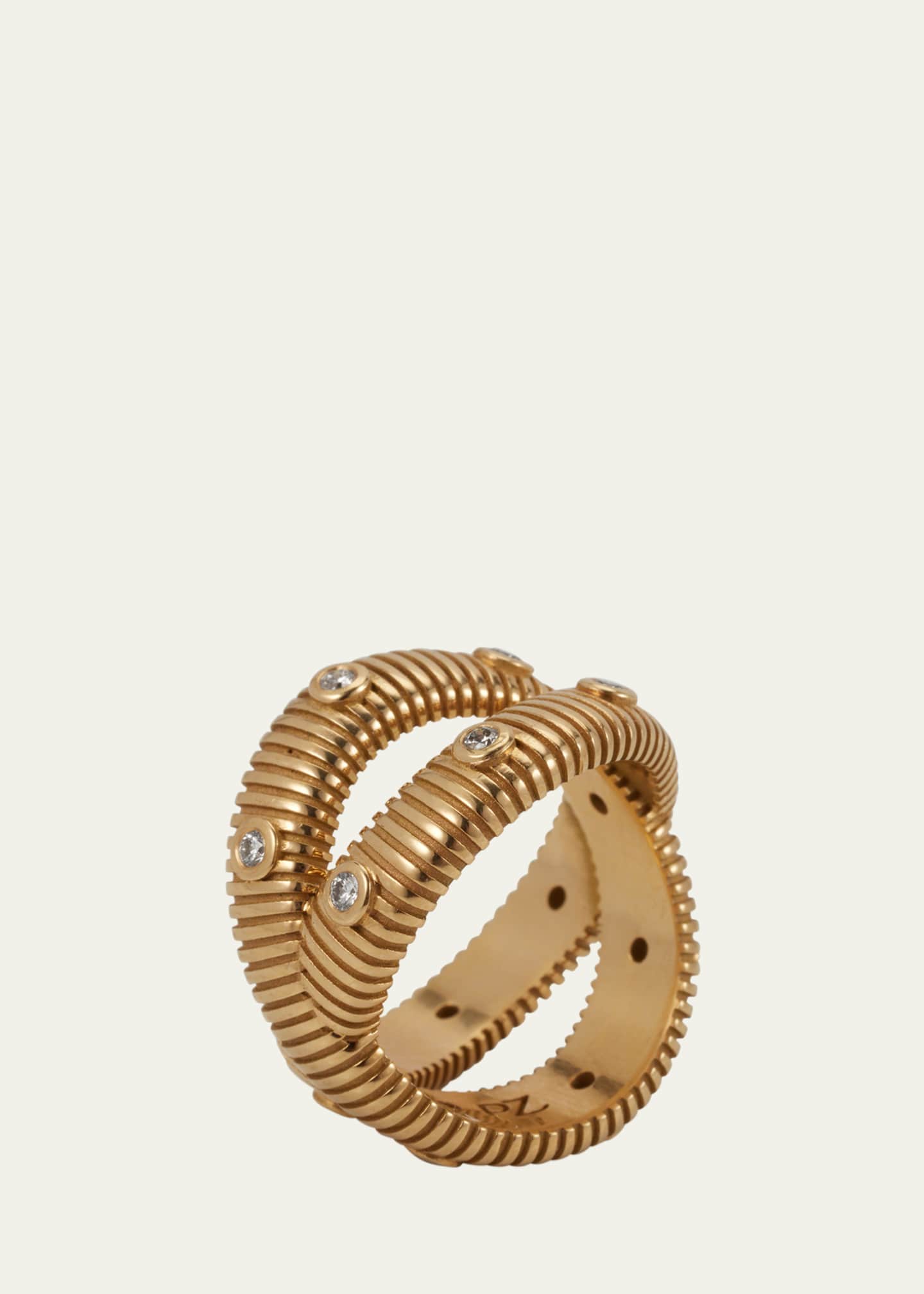 Pamela Zamore 18k Yellow Gold Clio Diamond X Ring Image 4 of 4