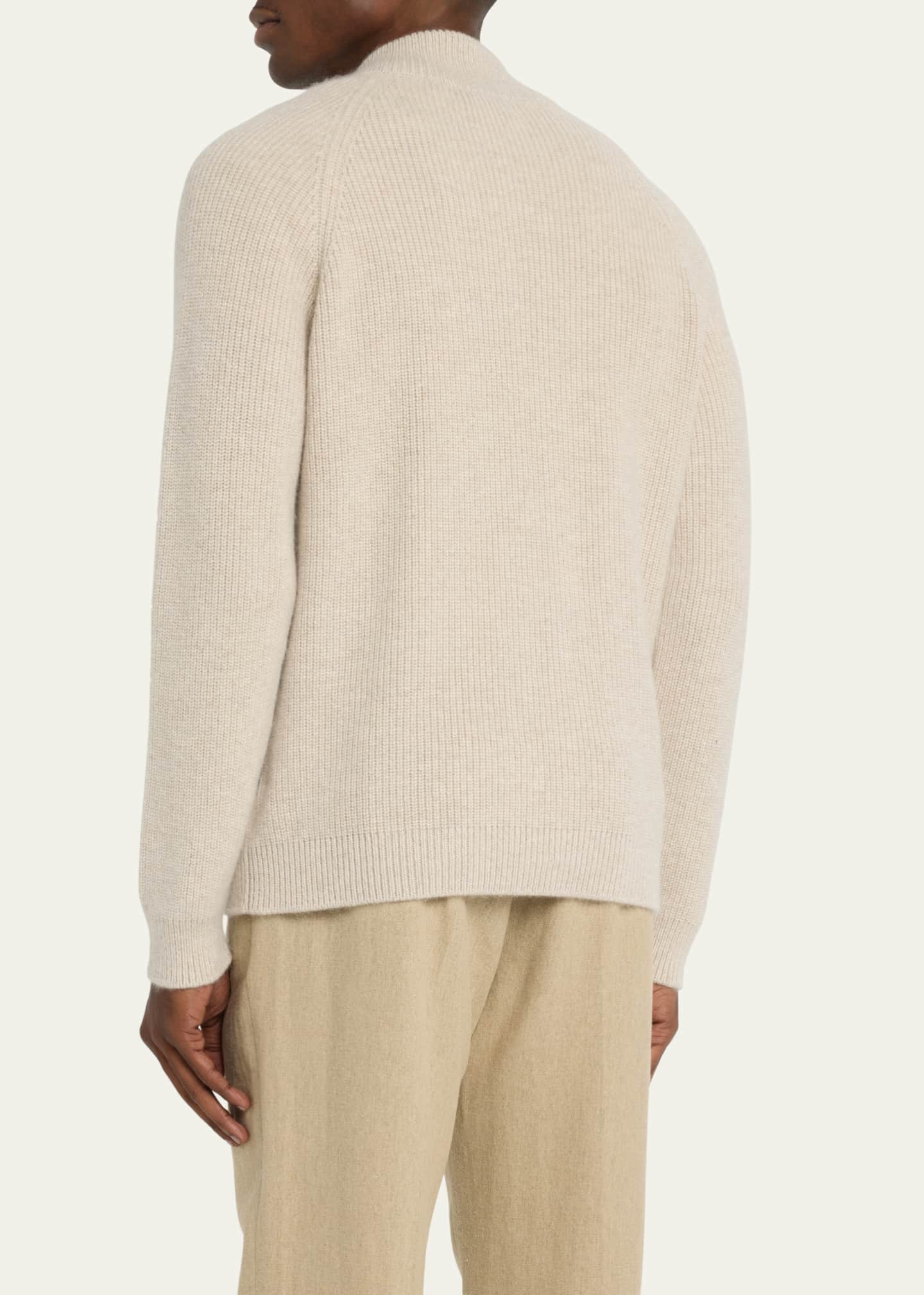 Bergdorf Goodman Men's Cashmere RibKnit FullZip Sweater Bergdorf