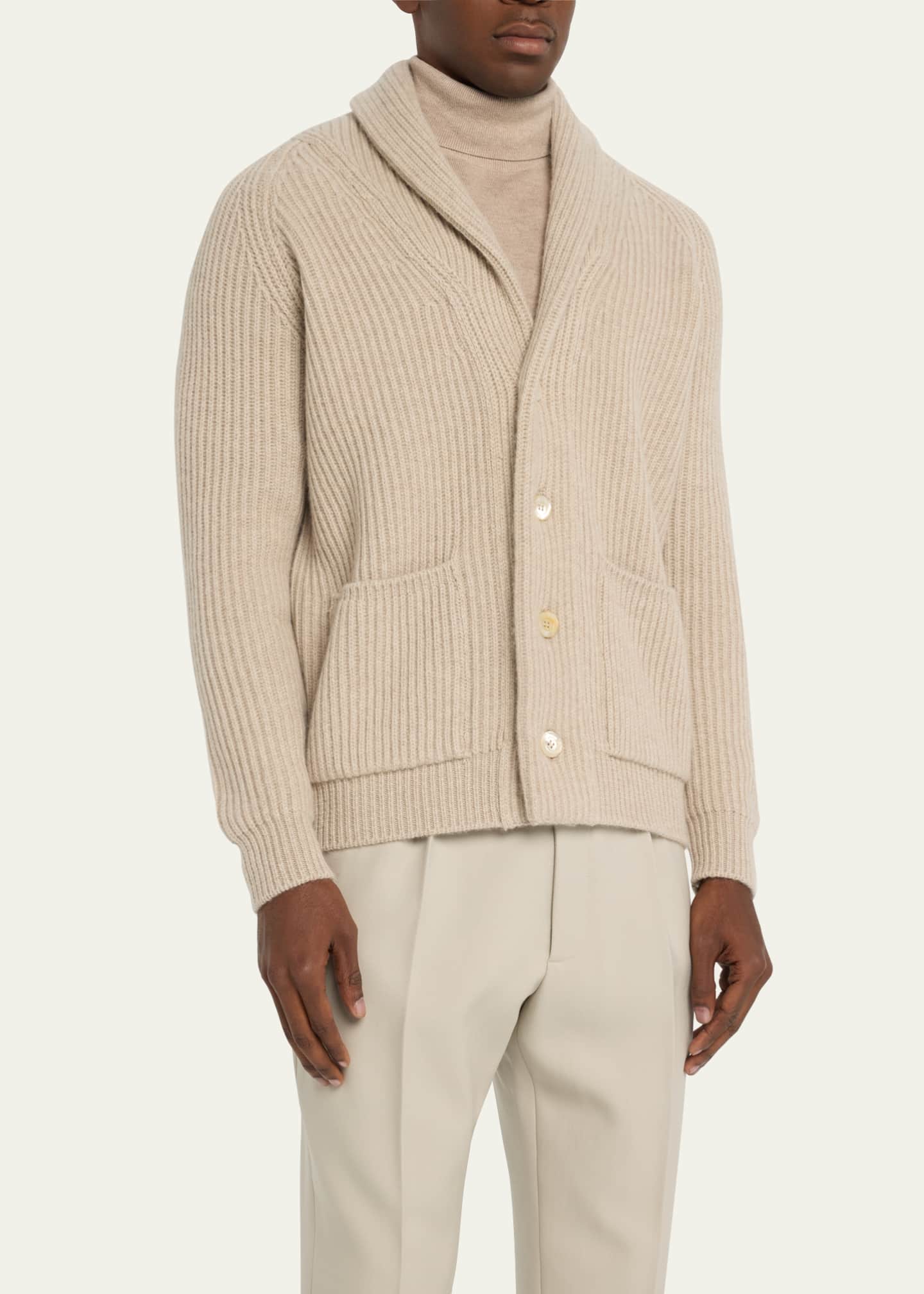 Thick knit cardigan mens sale