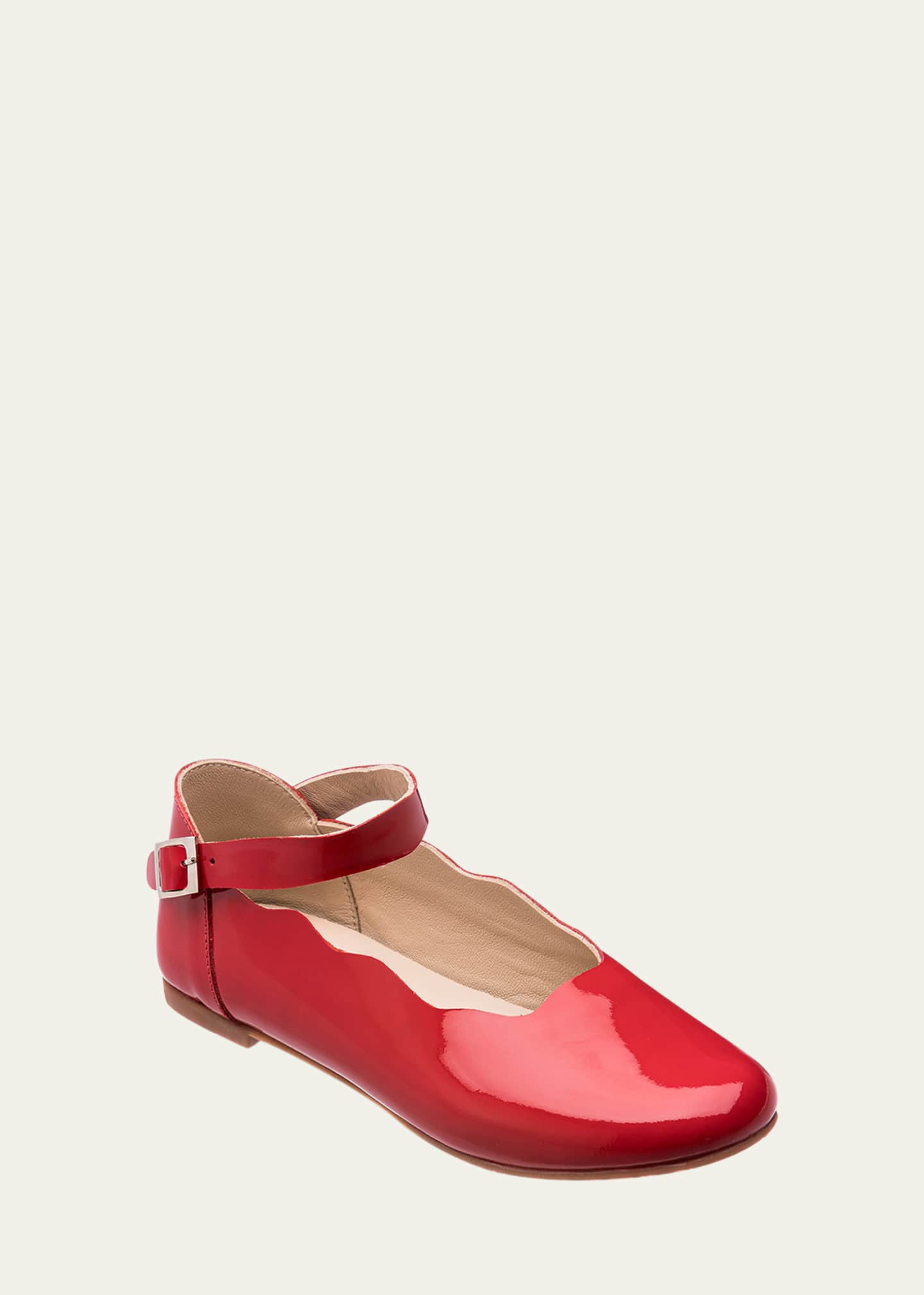 Elephantito Baby Shoes - Girls Ballerina with Bow - Patent Red main image 1