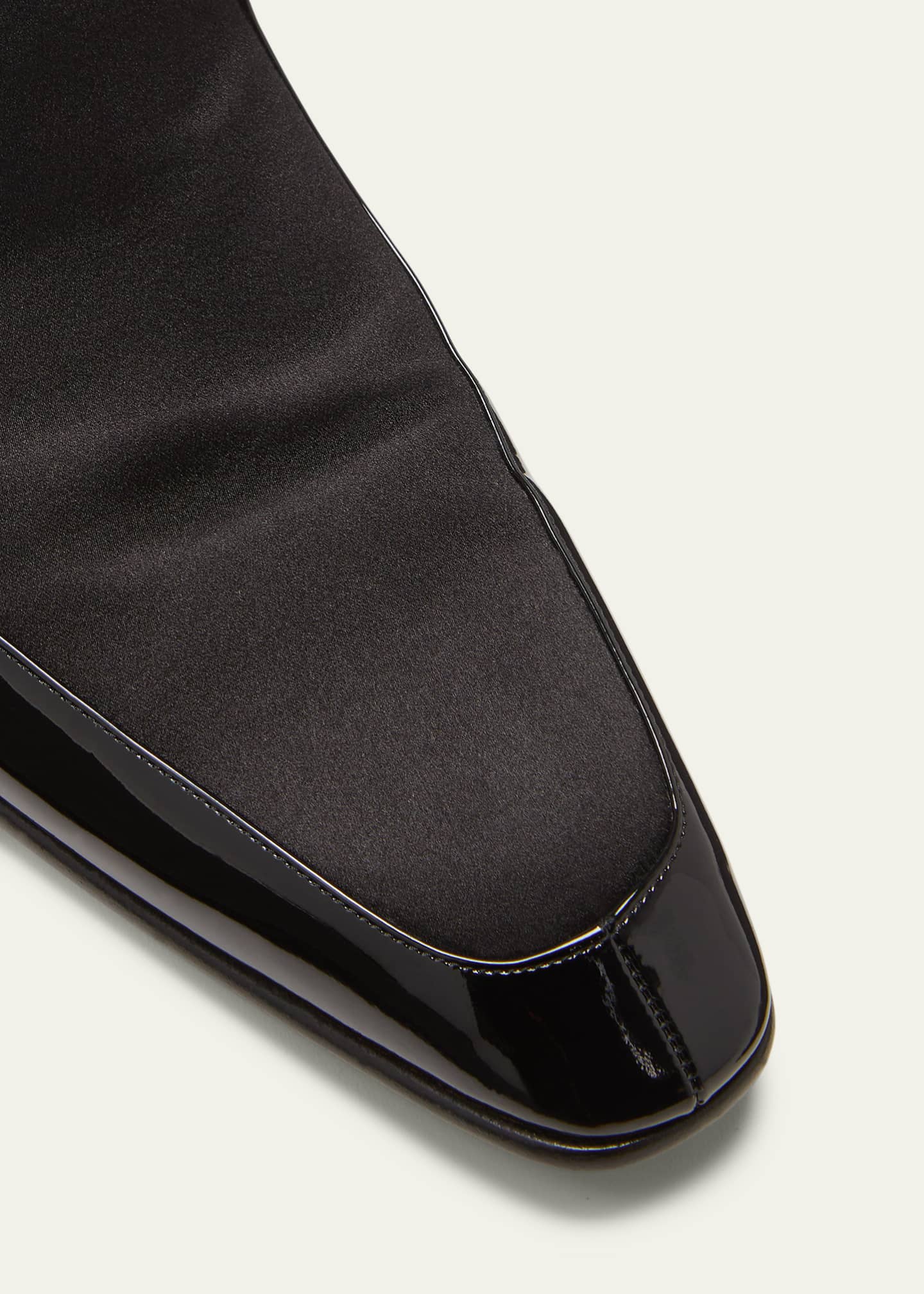 Saint Laurent Men's Gabriel Patent Leather and Satin Loafers Image 5 of 5